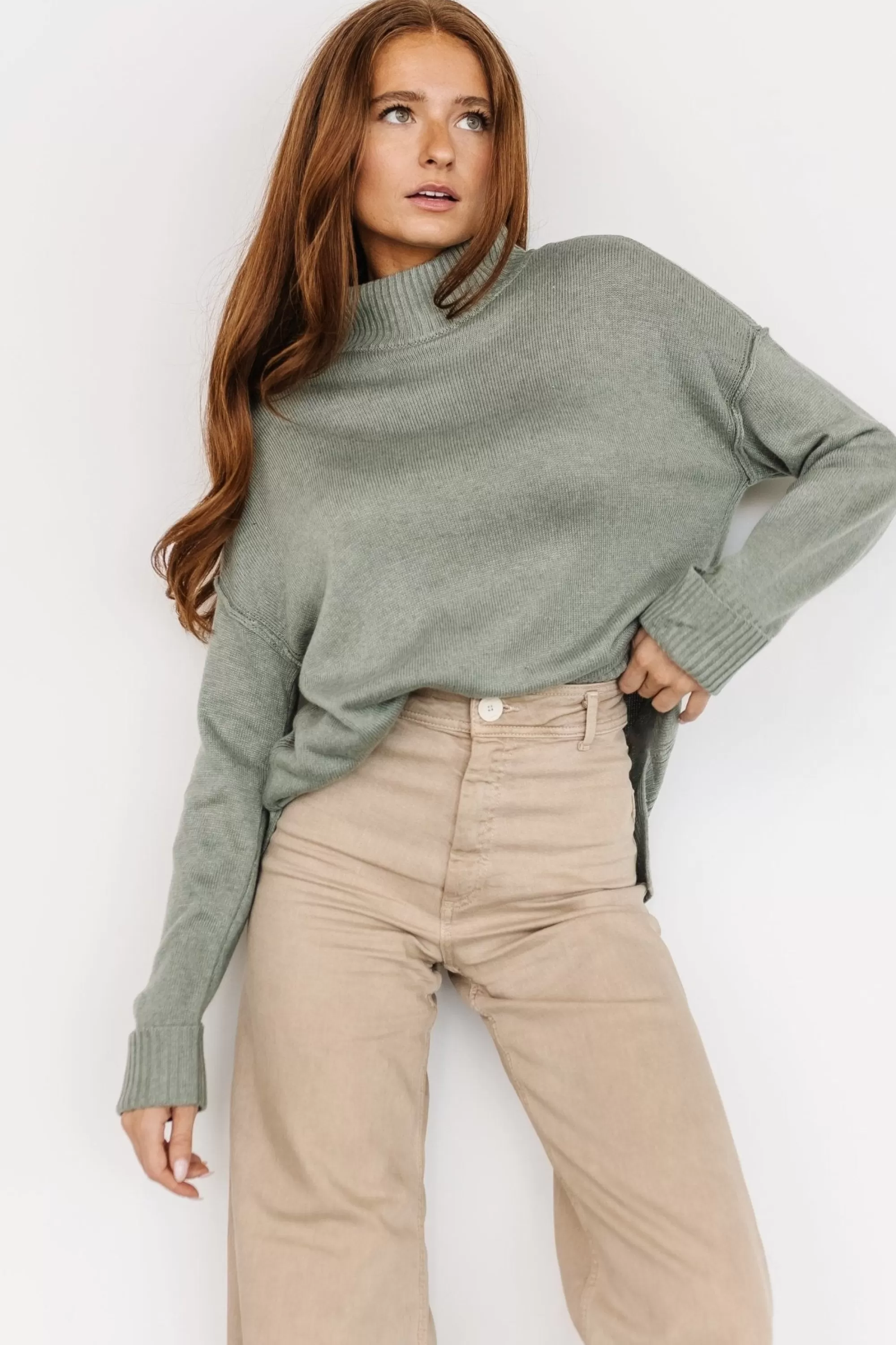 Baltic Born sweaters | EXTENDED SIZING | Evermore Knit Sweater | Sage