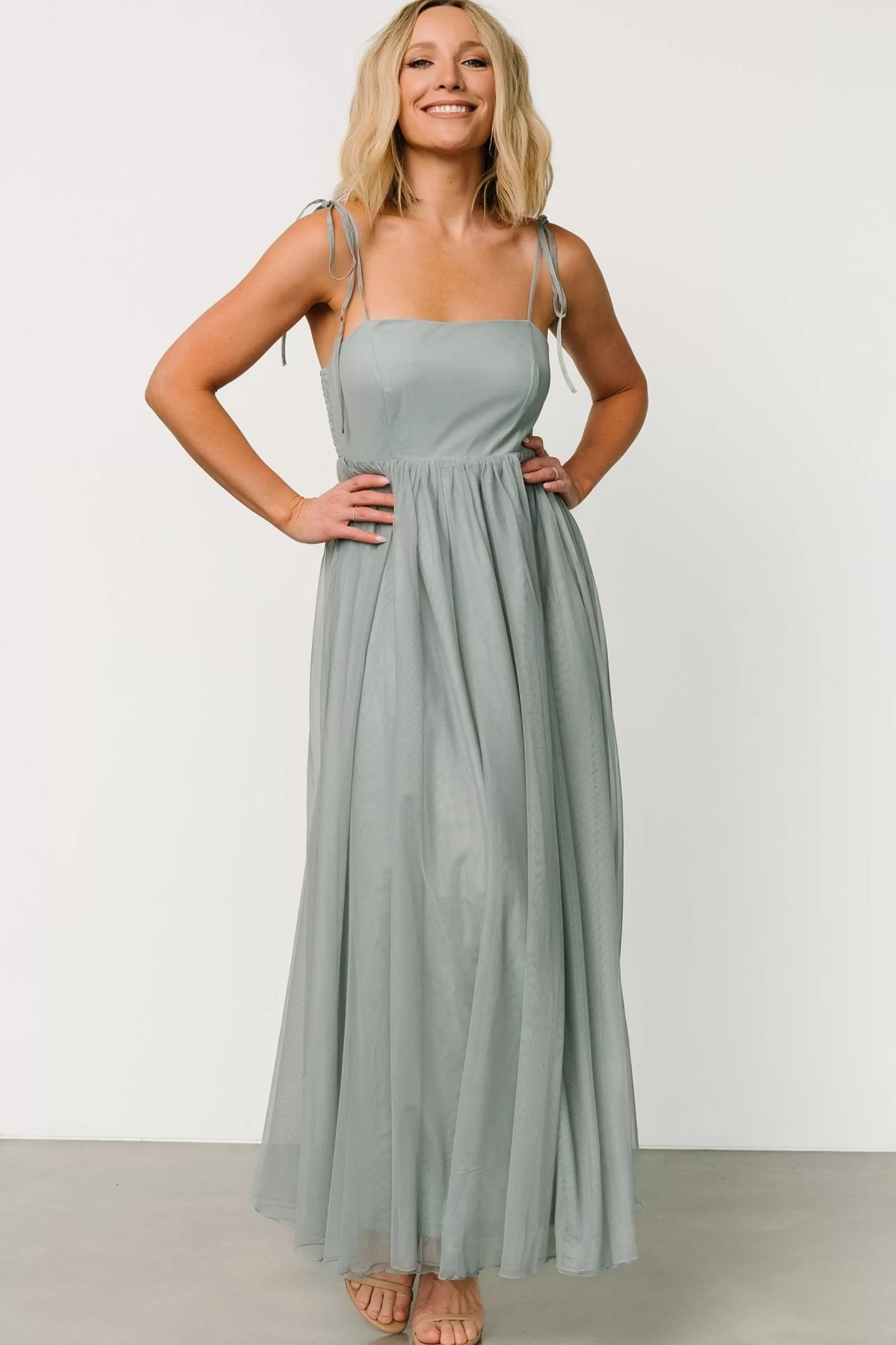 Baltic Born tulle styles | Fiona Tulle Maxi Dress | Eucalyptus