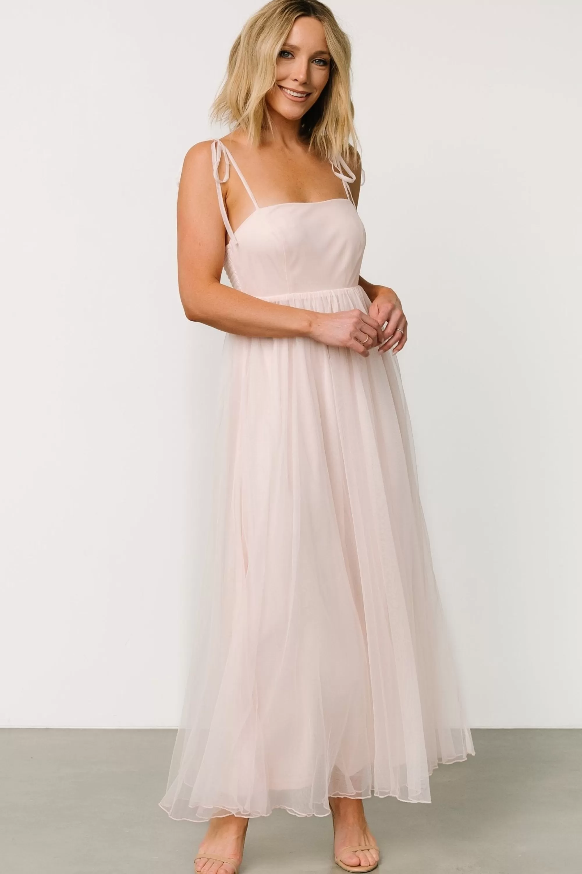 Baltic Born tulle styles | Fiona Tulle Maxi Dress | Pale Blush