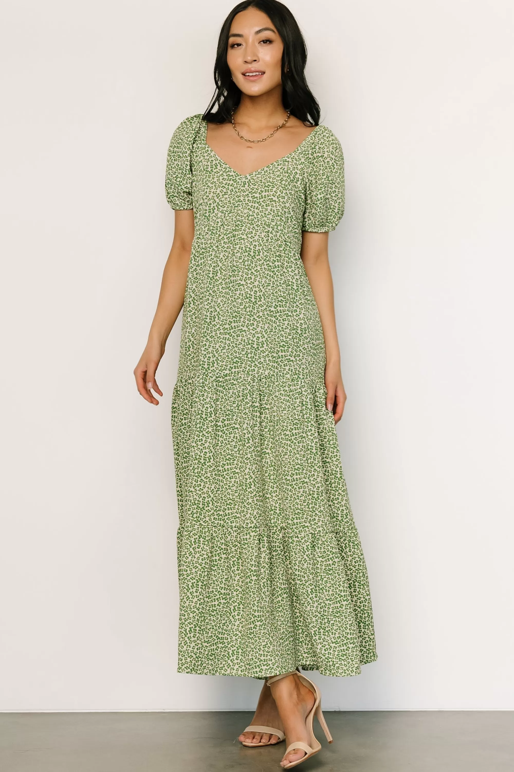 Baltic Born maxi dresses | EXTENDED SIZING | Gables Puff Sleeve Maxi Dress | Green Multi