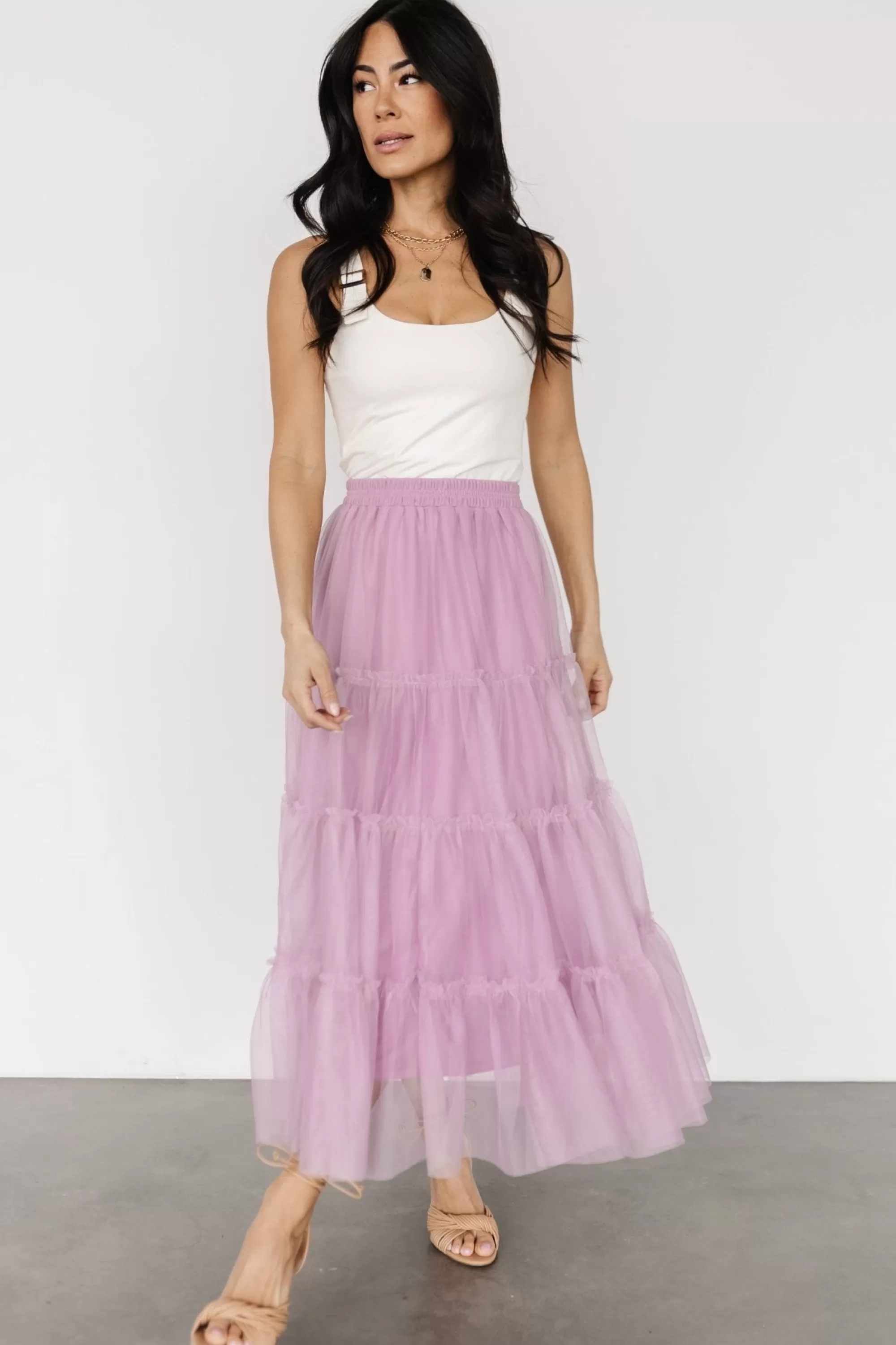 Baltic Born midi dresses | BOTTOMS | Galena Tulle Skirt | Dusty Orchid