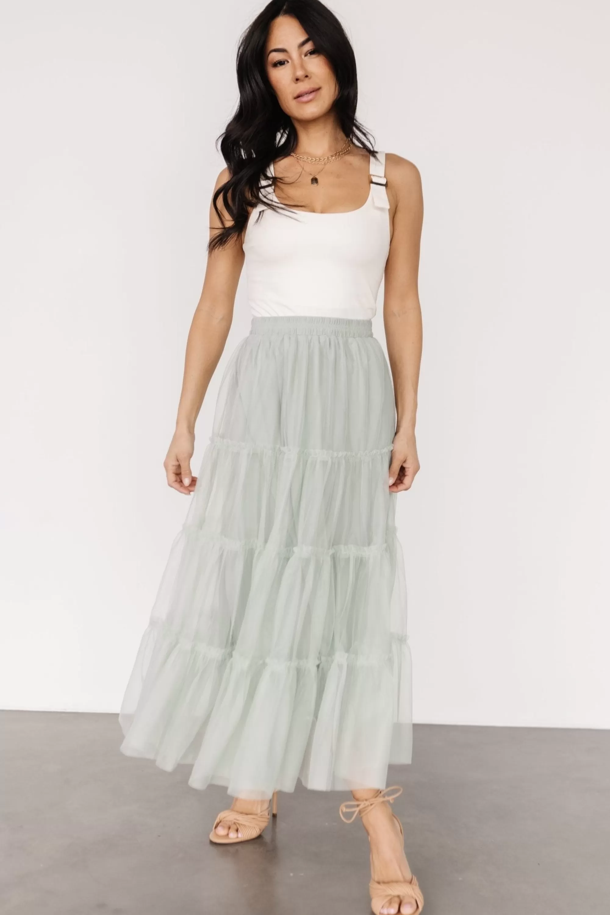 Baltic Born tulle styles | BOTTOMS | Galena Tulle Skirt | Light Sage