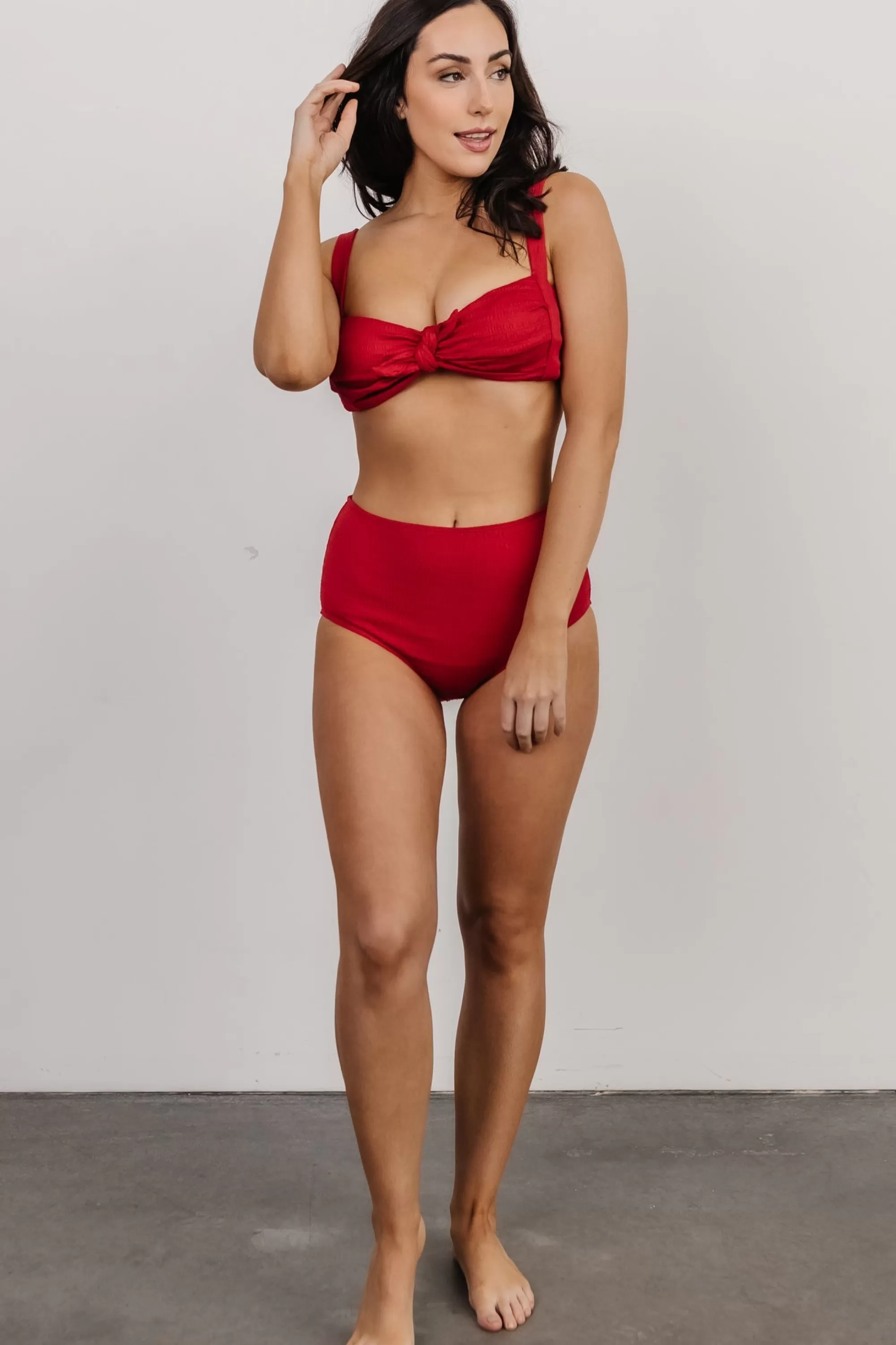 Baltic Born bikini | Glamour High Waisted Bikini Bottom | Red