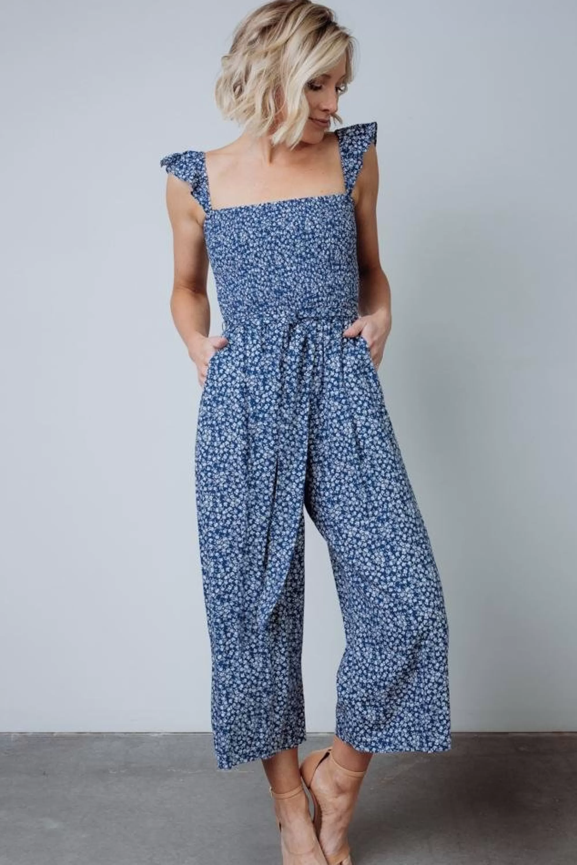 Baltic Born JUMPSUITS + ROMPERS | Hadley Smocked Jumpsuit | Navy