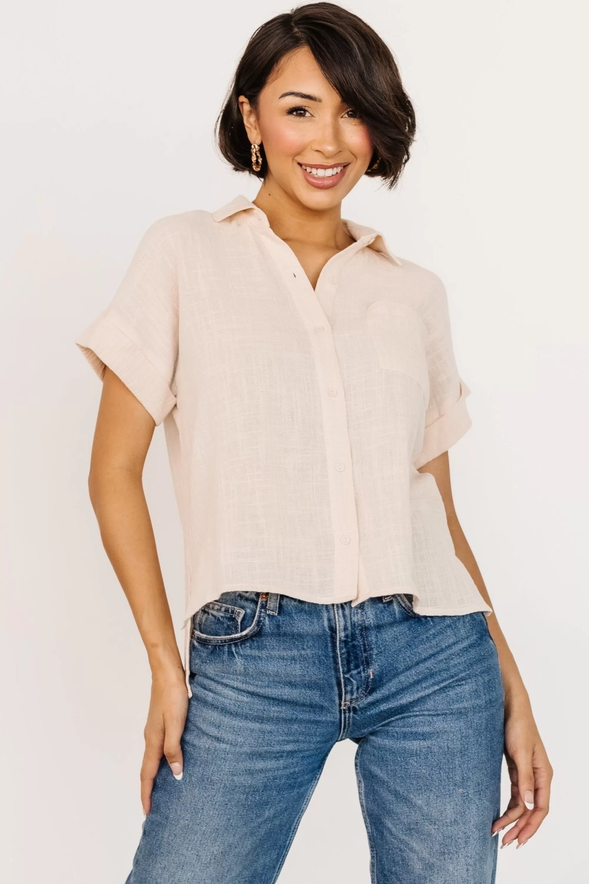 Baltic Born blouses + shirts | Hammond Short Sleeve Top | Natural