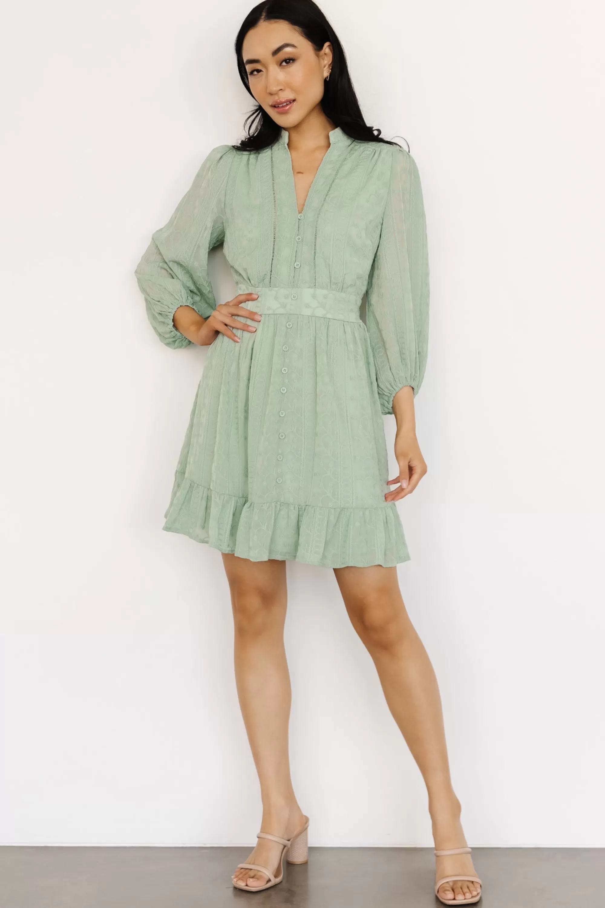 Baltic Born SALE | Harmony Embossed Dress | Sage