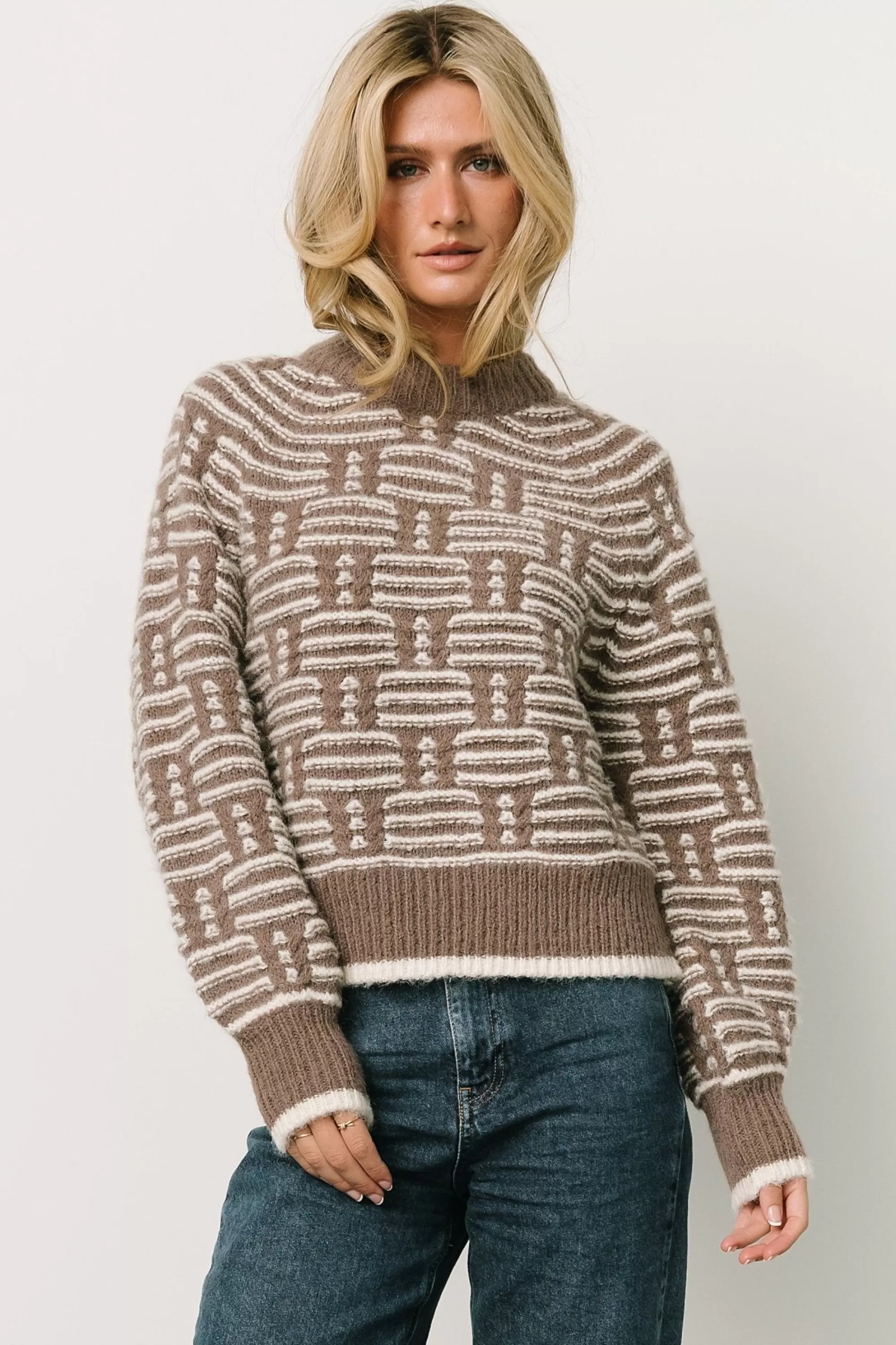 Baltic Born SALE | Hawthorne Knit Sweater | Mocha + Ivory