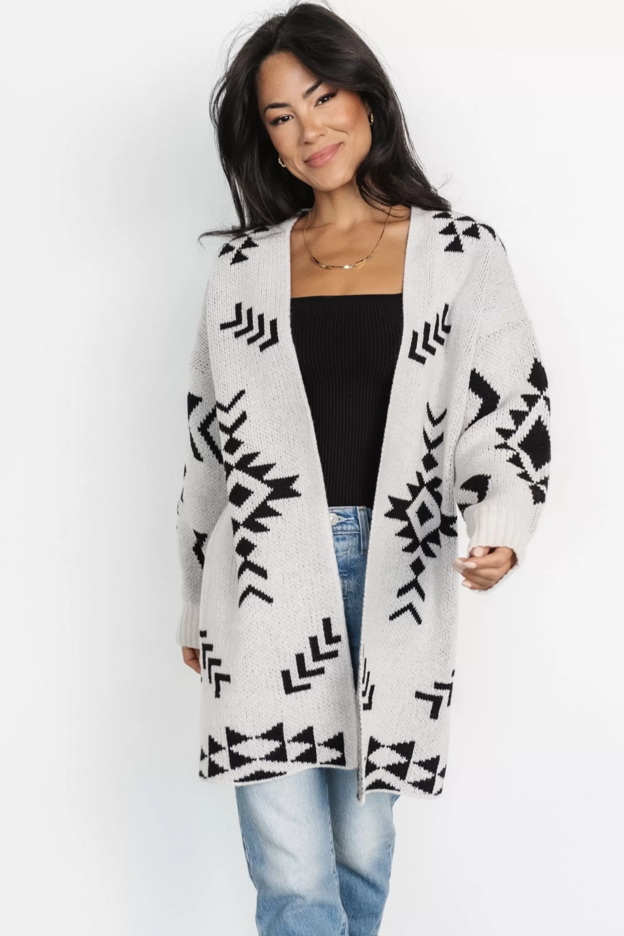 Baltic Born sweaters | cardigans | Hays Oversized Cardigan | Ivory + Black