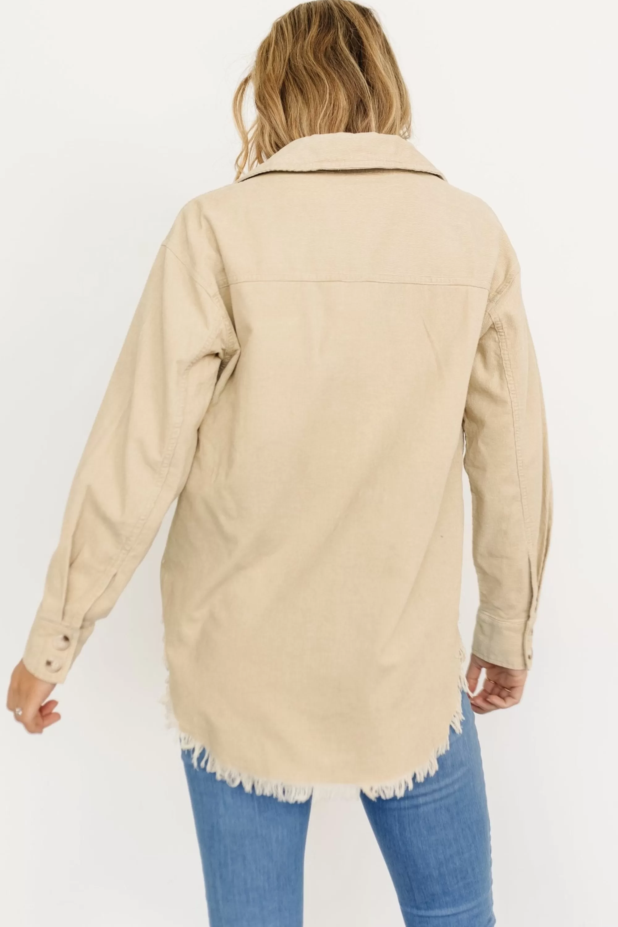 Baltic Born outerwear | Hector Half Zip Corduroy Top | Natural