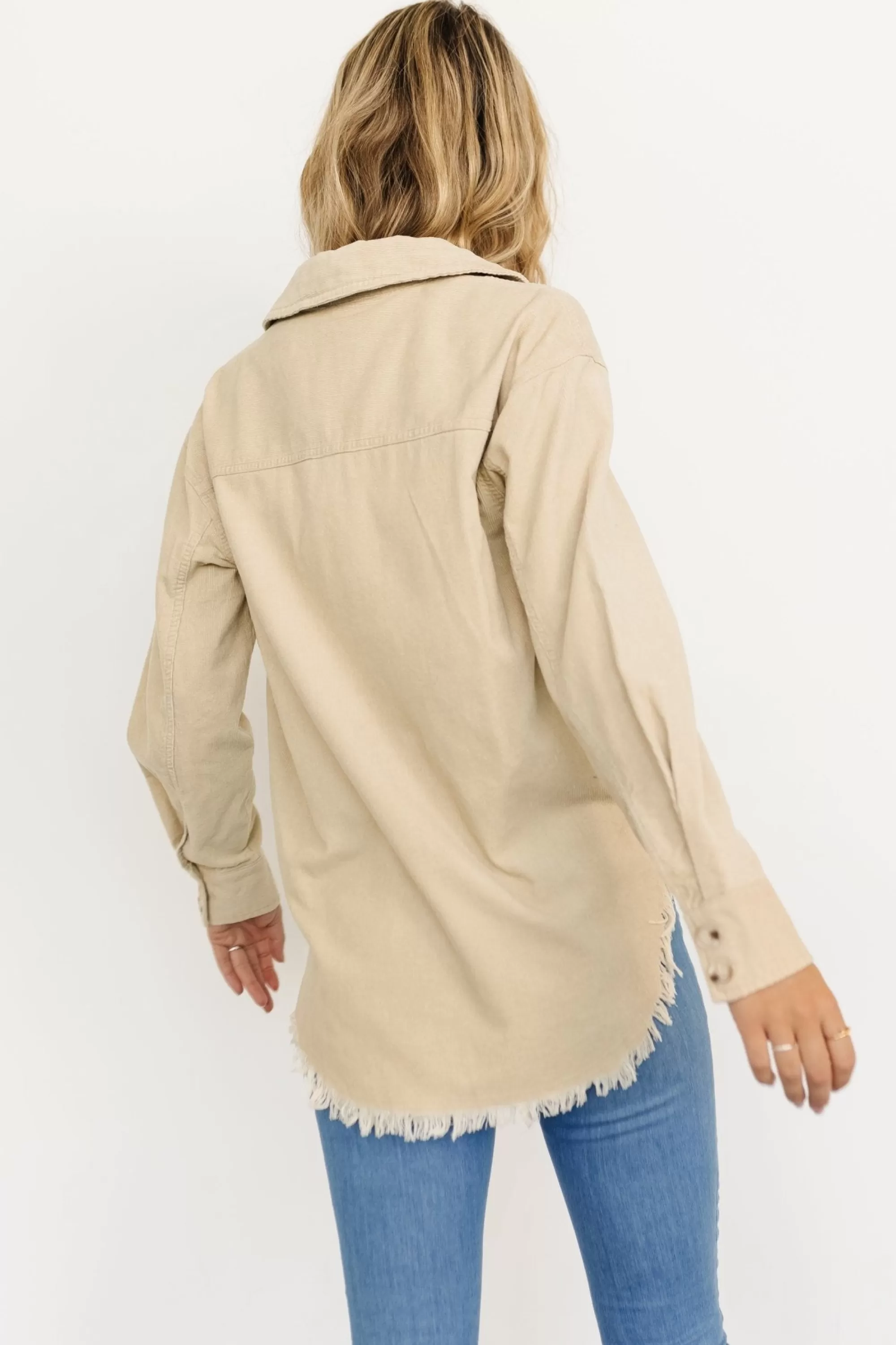 Baltic Born outerwear | Hector Half Zip Corduroy Top | Natural