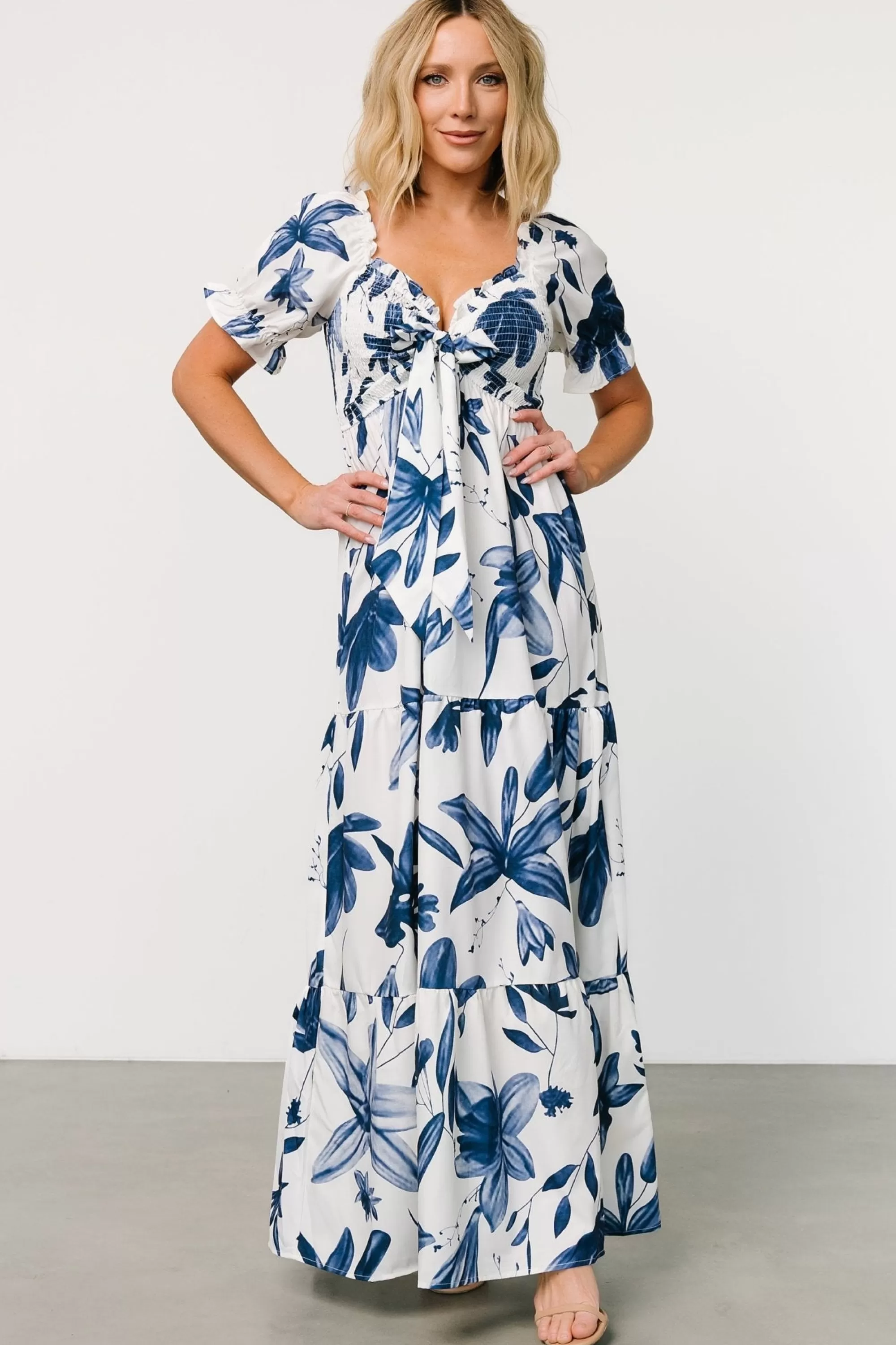 Baltic Born maxi dresses | Hilaria Maxi Dress | White + Blue