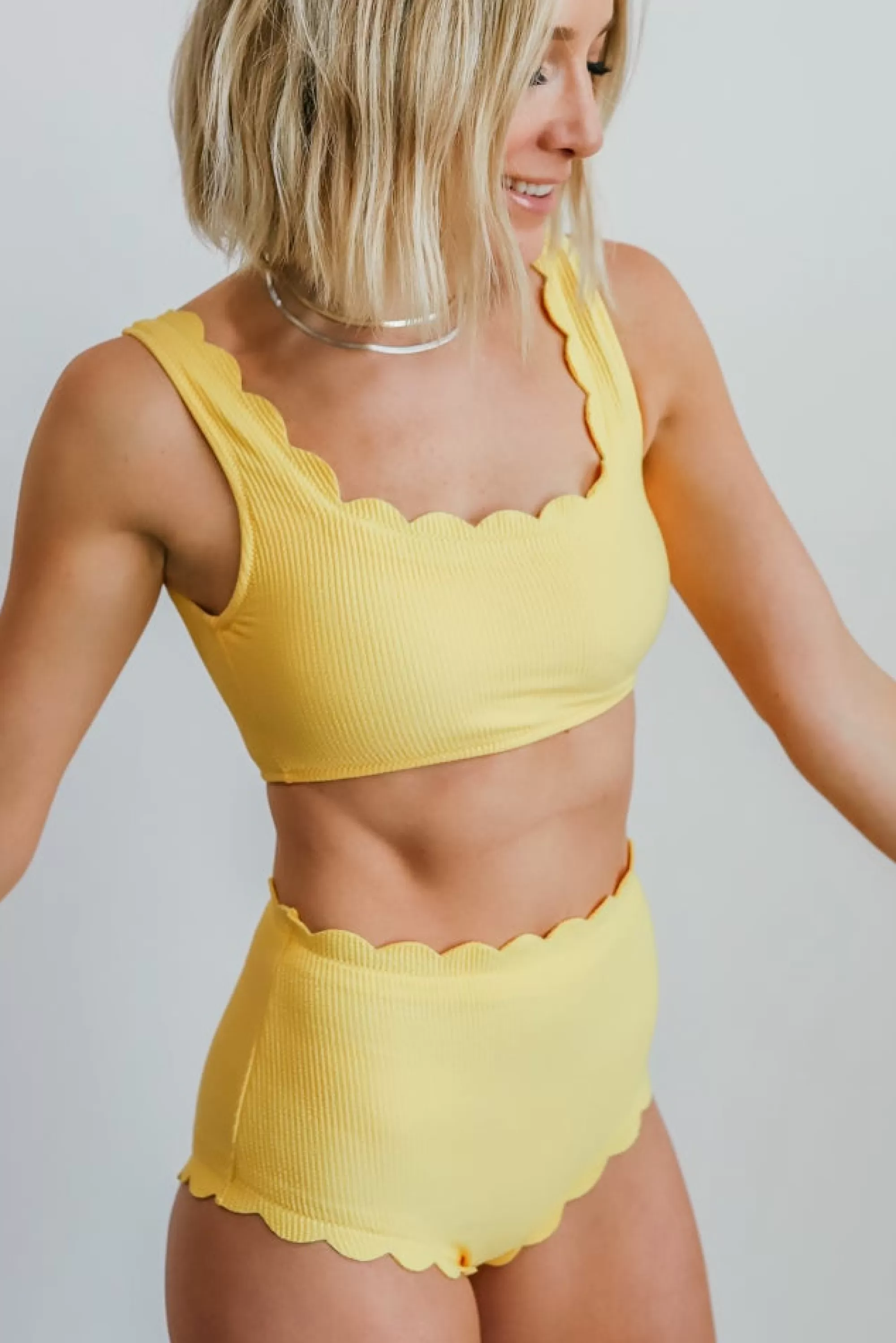 Baltic Born bikini | Honolulu Scalloped Bikini Top | Yellow