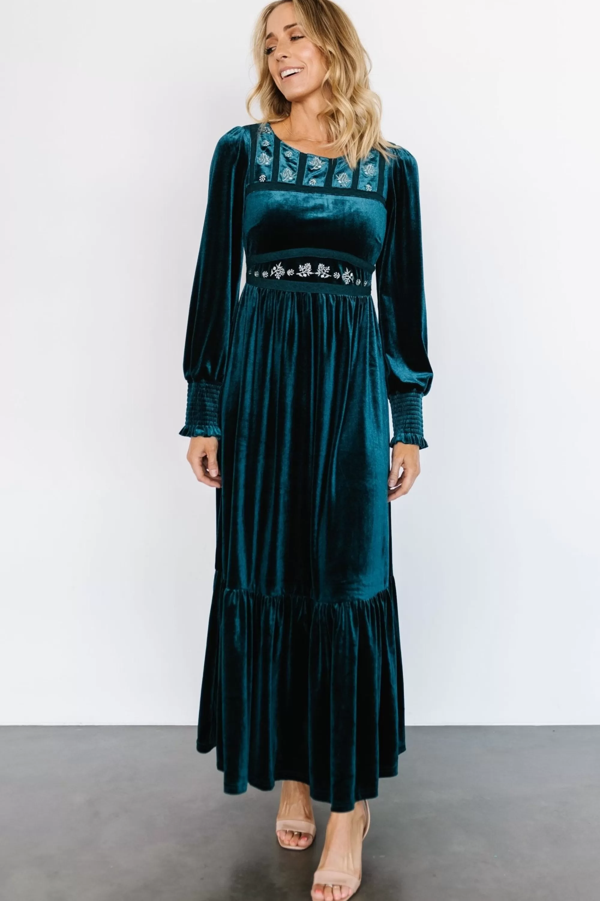 Baltic Born COMING SOON | Ingrid Velvet Maxi Dress | Deep Blue