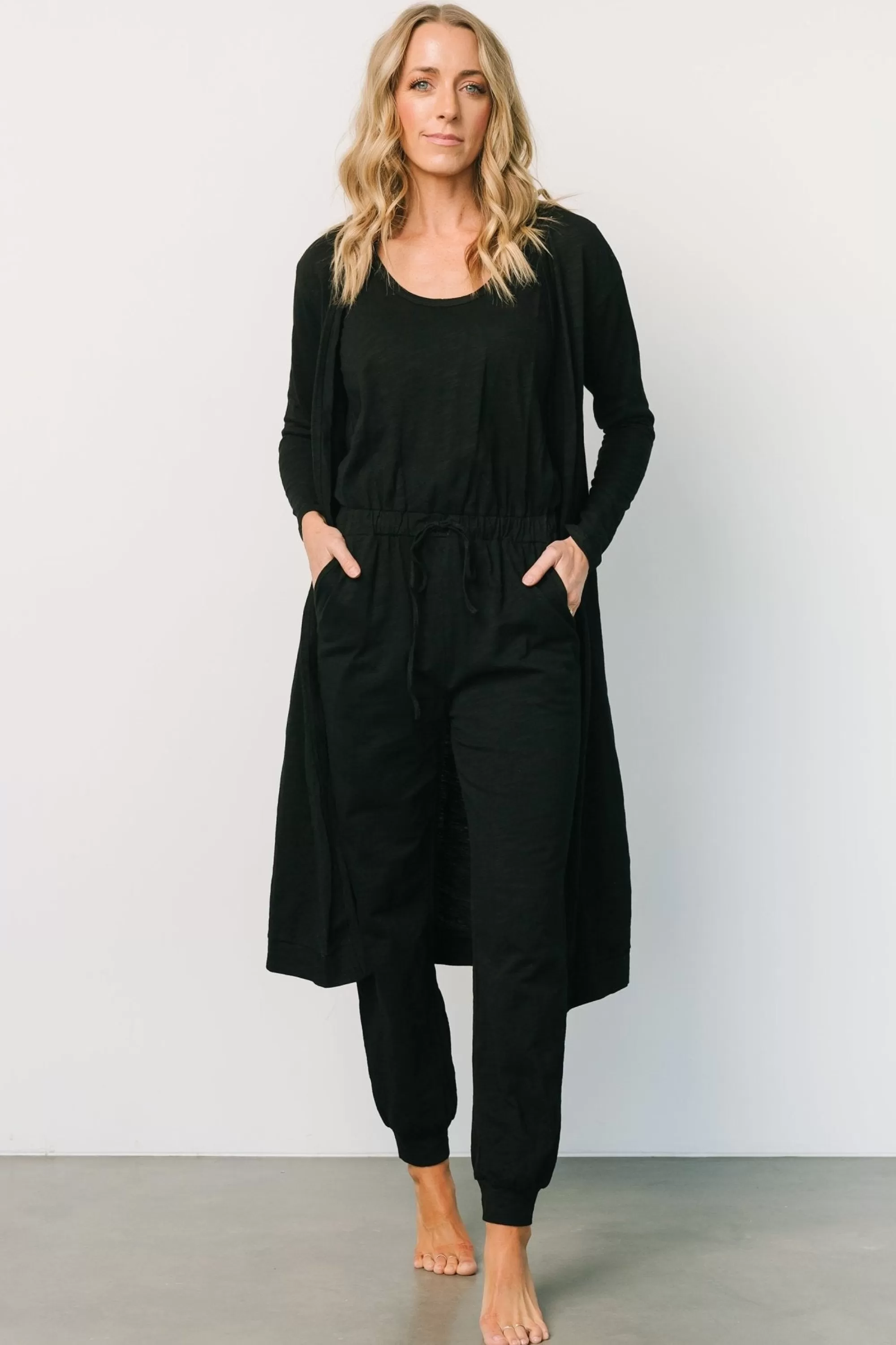 Baltic Born cardigans | Janae Jumpsuit + Cardigan Set | Black