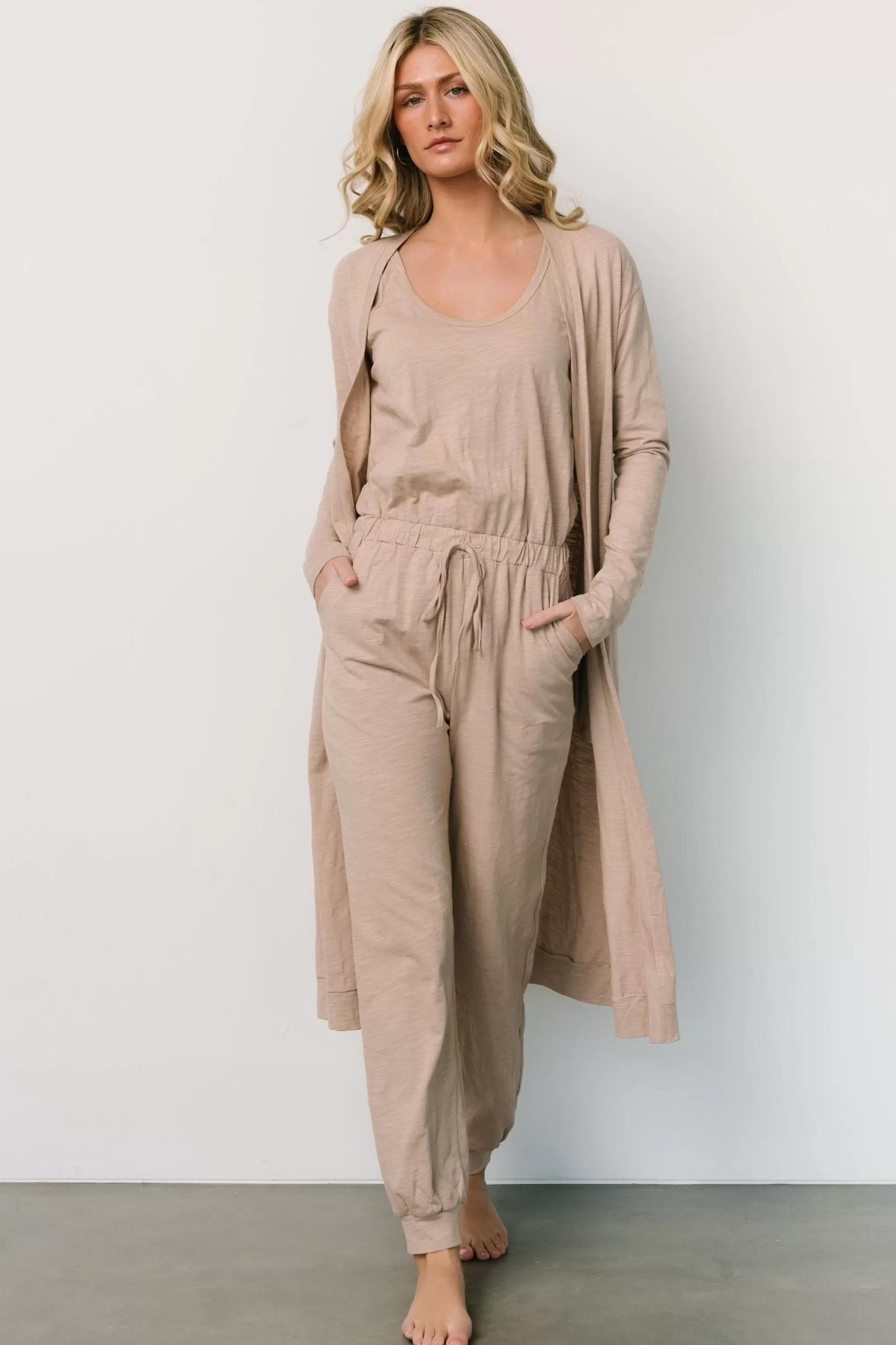 Baltic Born cardigans | Janae Jumpsuit + Cardigan Set | Oatmeal