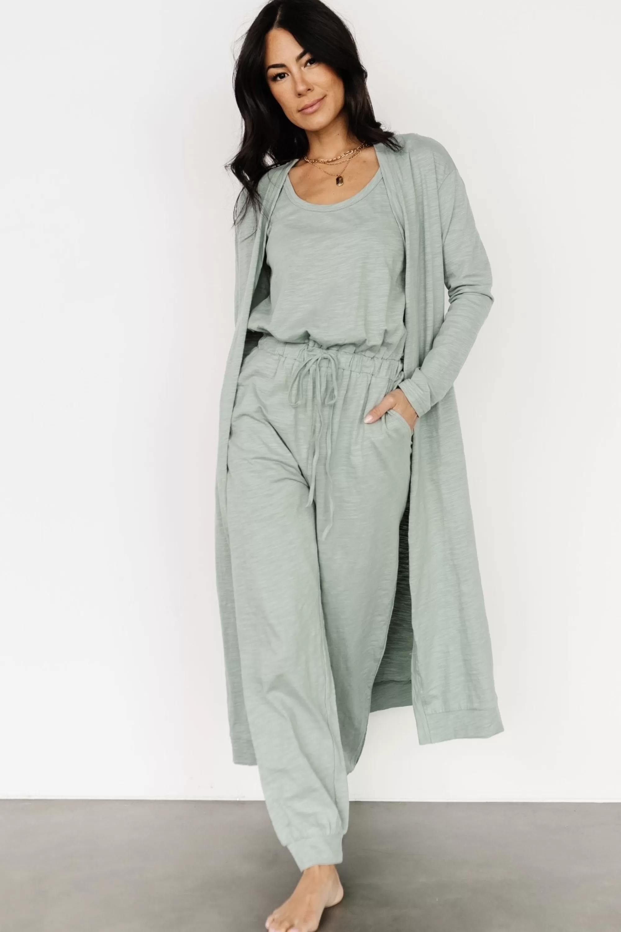 Baltic Born cardigans | Janae Jumpsuit + Cardigan Set | Sage