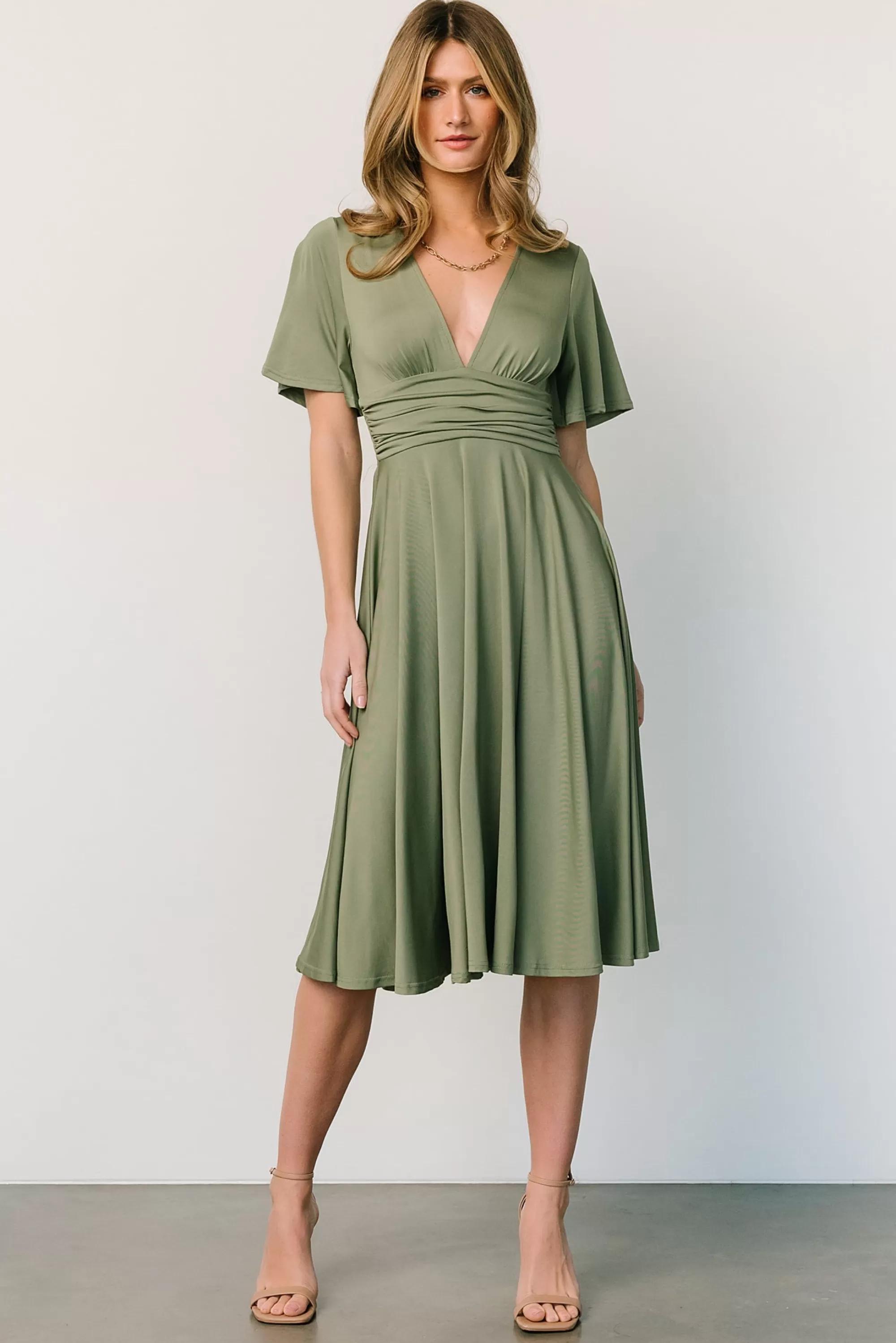 Baltic Born WINTER ESSENTIALS | Janette Midi Dress | Dusty Olive