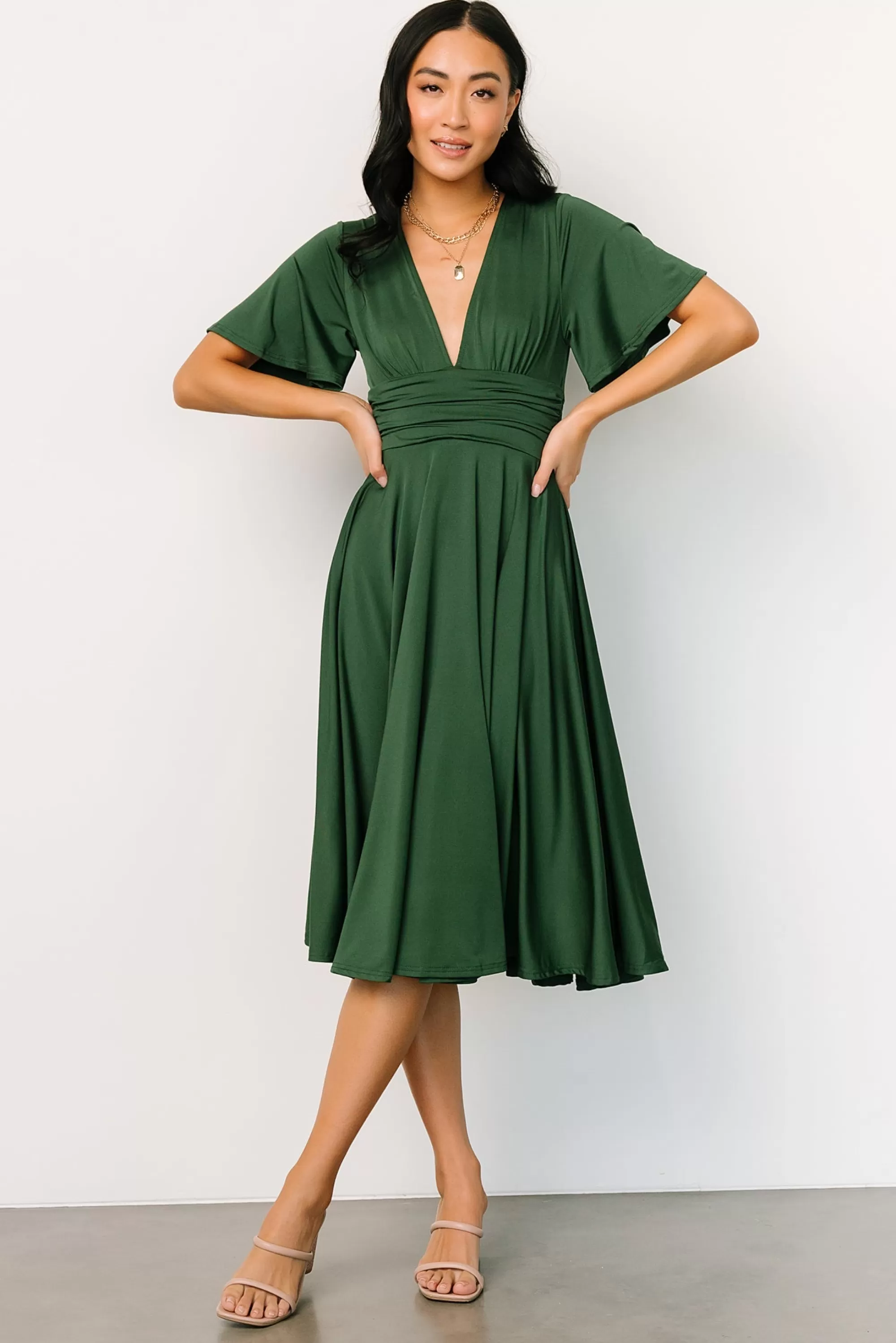 Baltic Born WINTER ESSENTIALS | Janette Midi Dress | Green