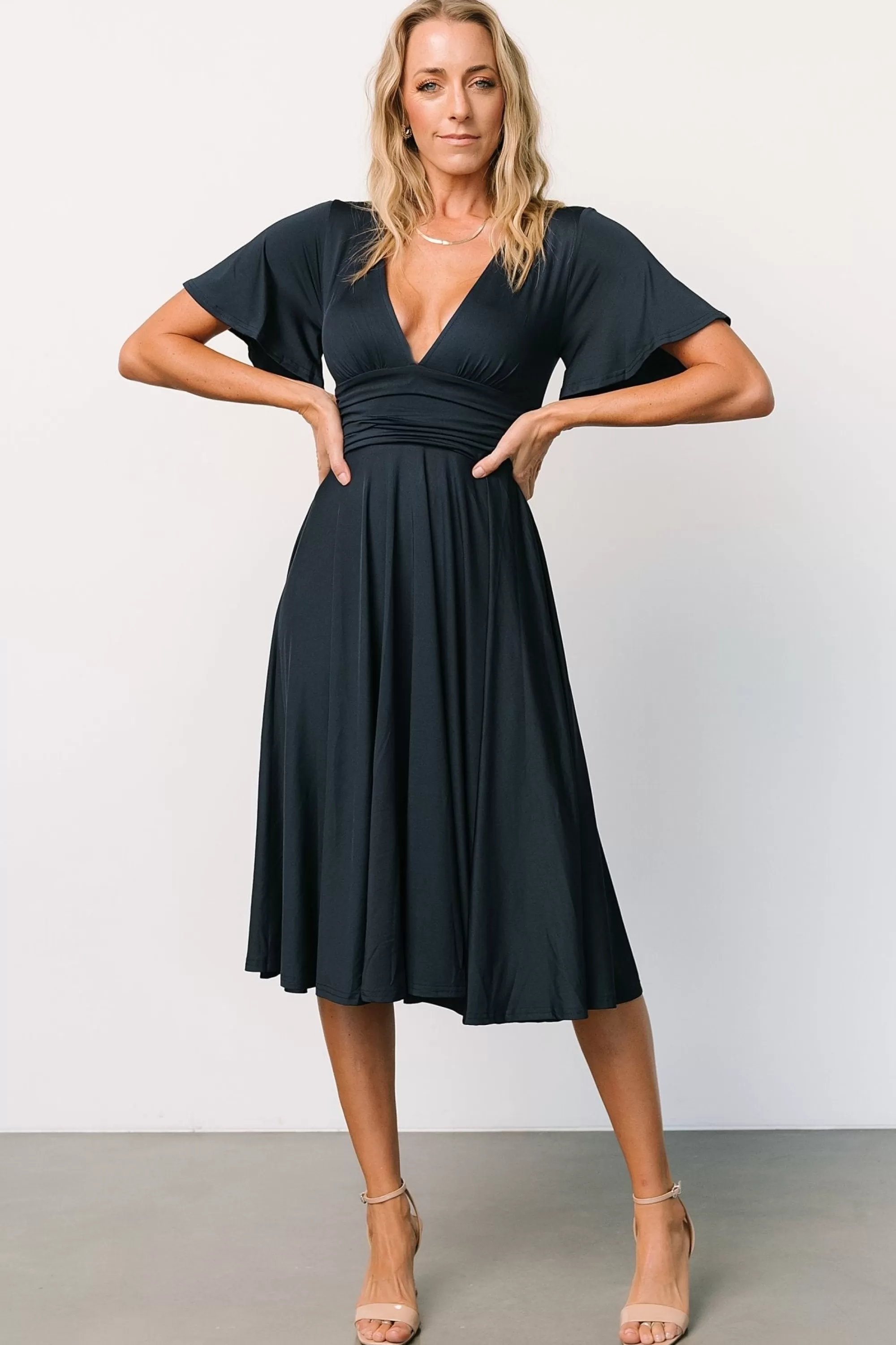 Baltic Born WINTER ESSENTIALS | Janette Midi Dress | Midnight Blue