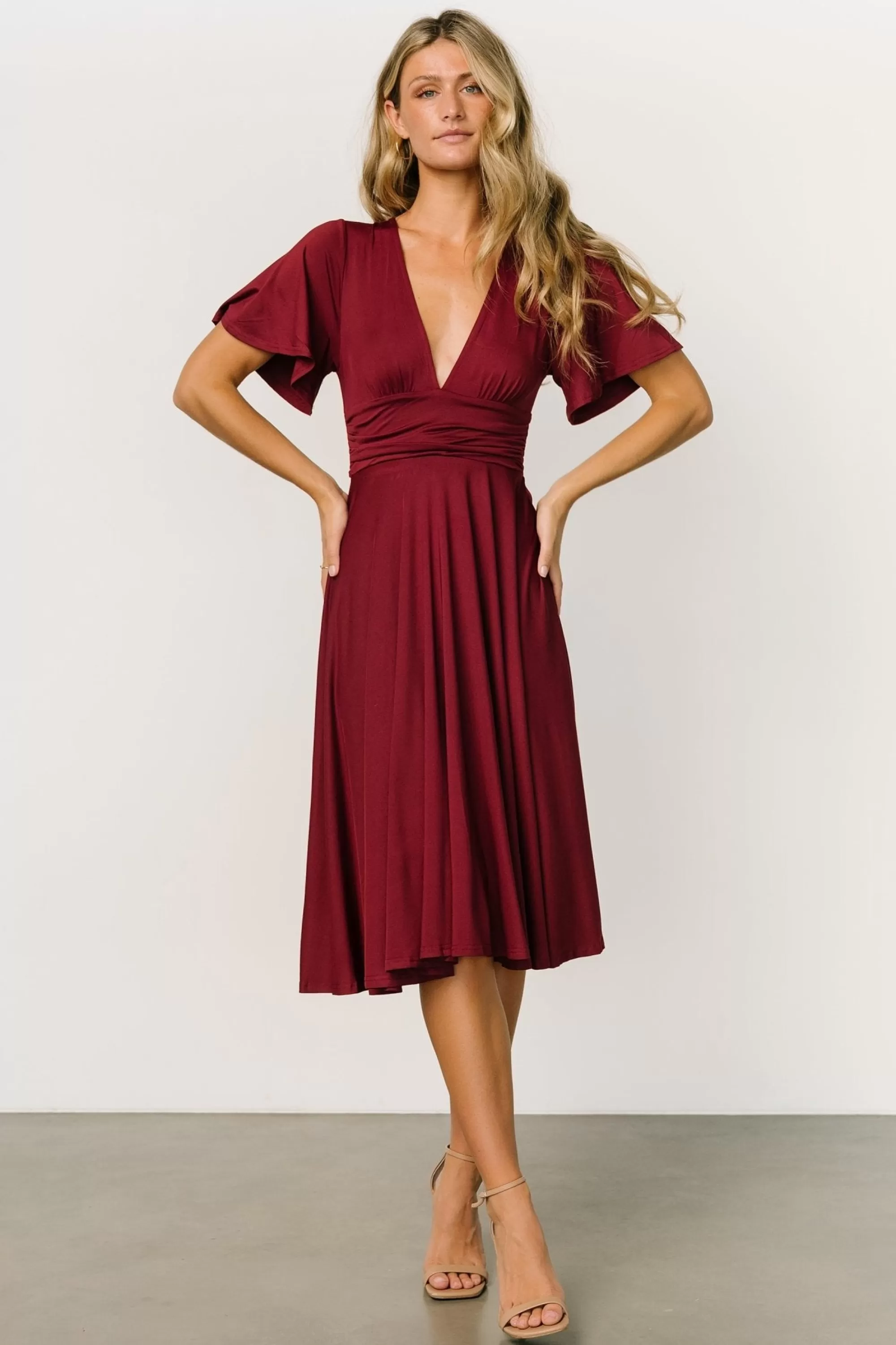 Baltic Born WINTER ESSENTIALS | Janette Midi Dress | Wine