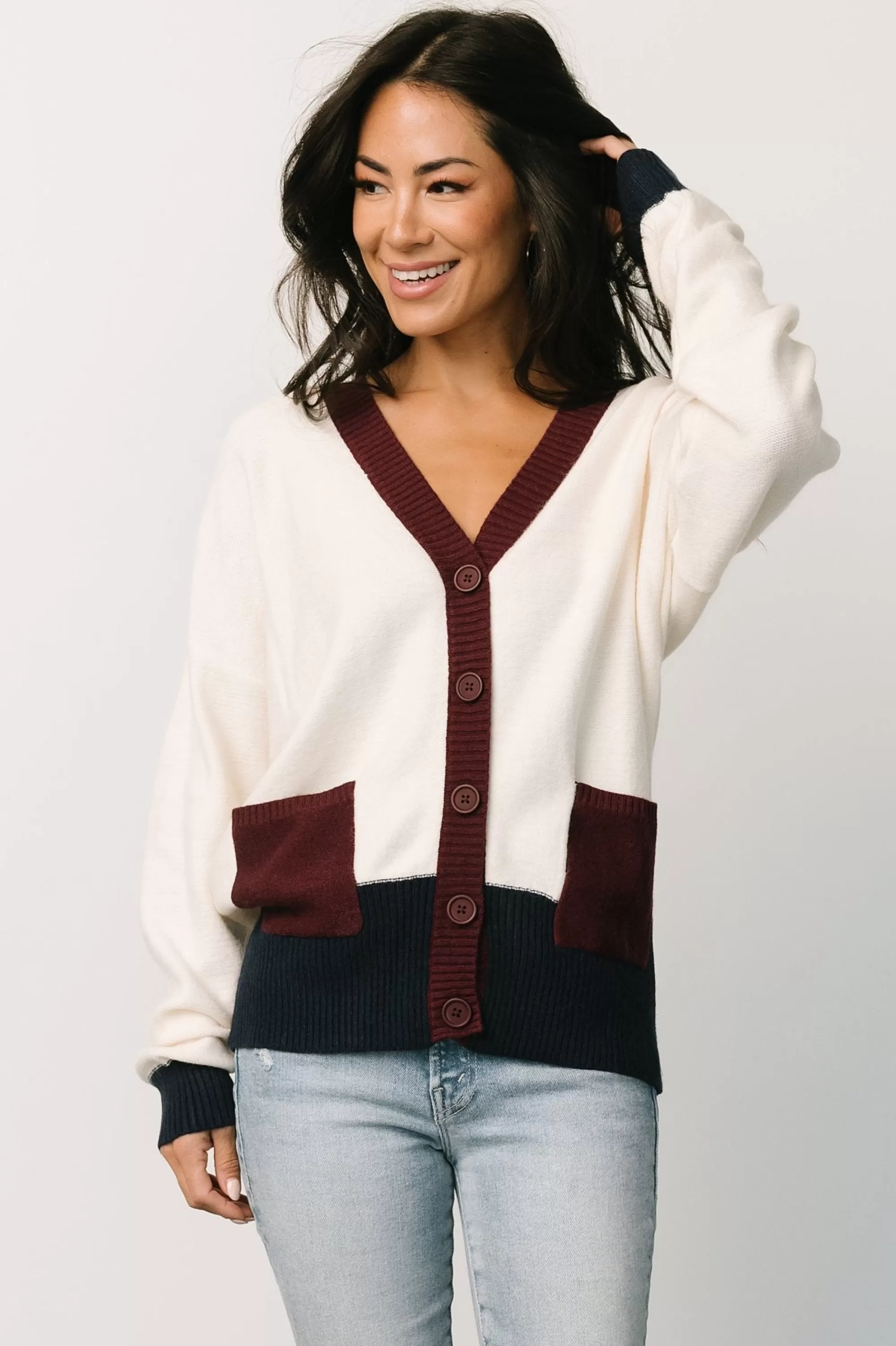 Baltic Born sweaters | cardigans | Jax Cardigan | Cream Multi