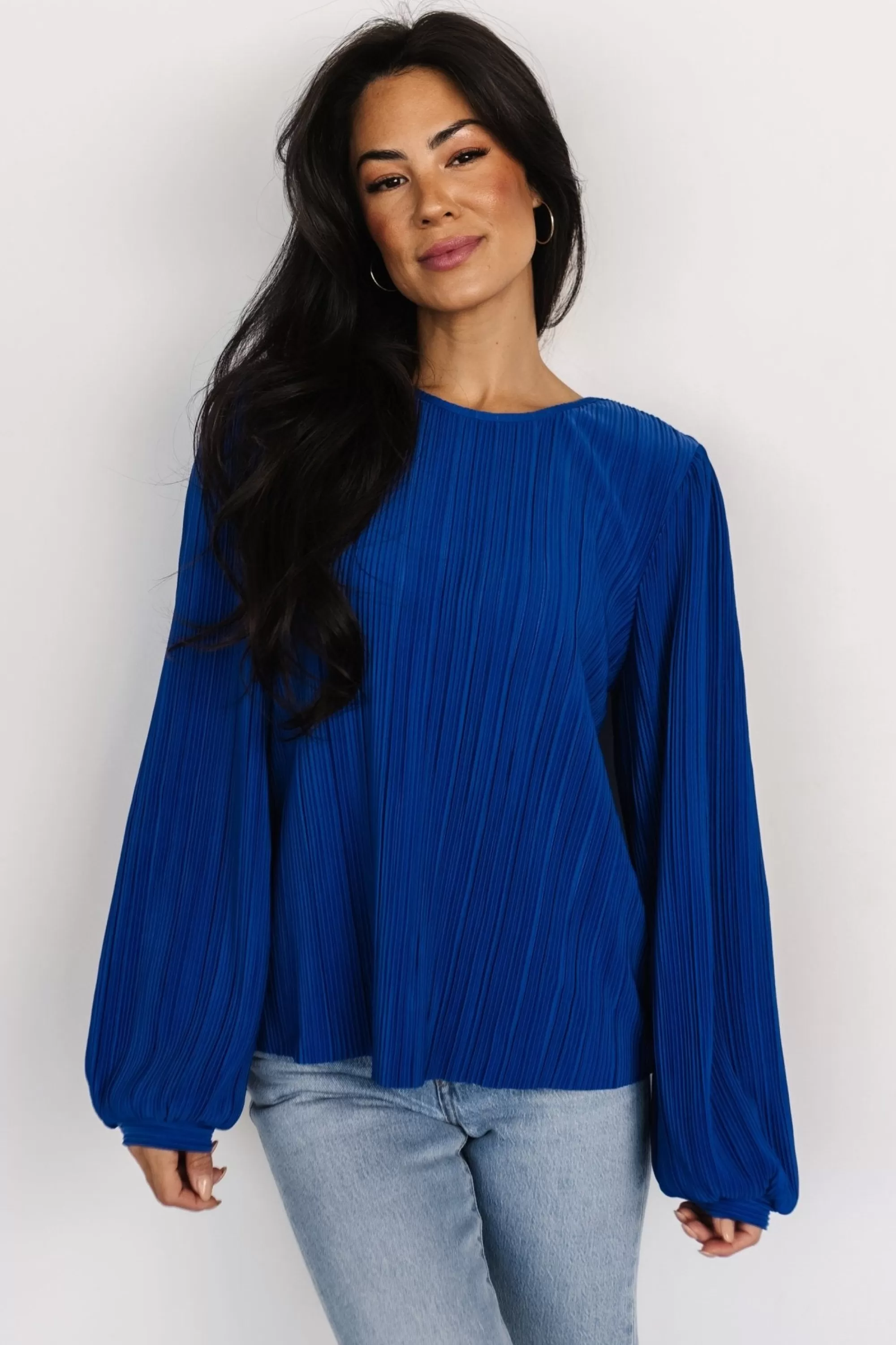 Baltic Born blouses + shirts | Jewel Pleated Top | Cobalt