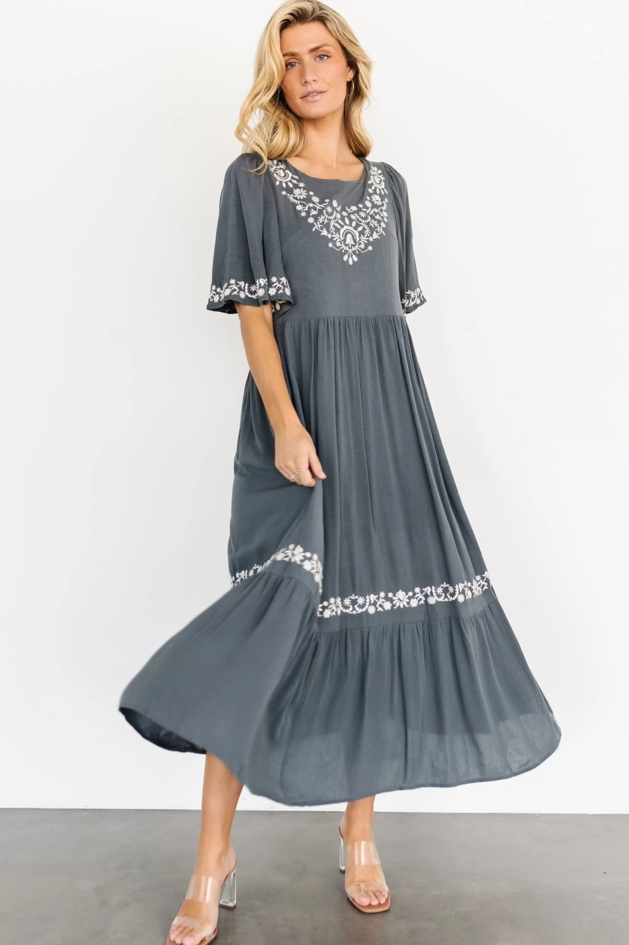 Baltic Born midi dresses | bump friendly | Jocelyn Maxi Dress | Dark Slate