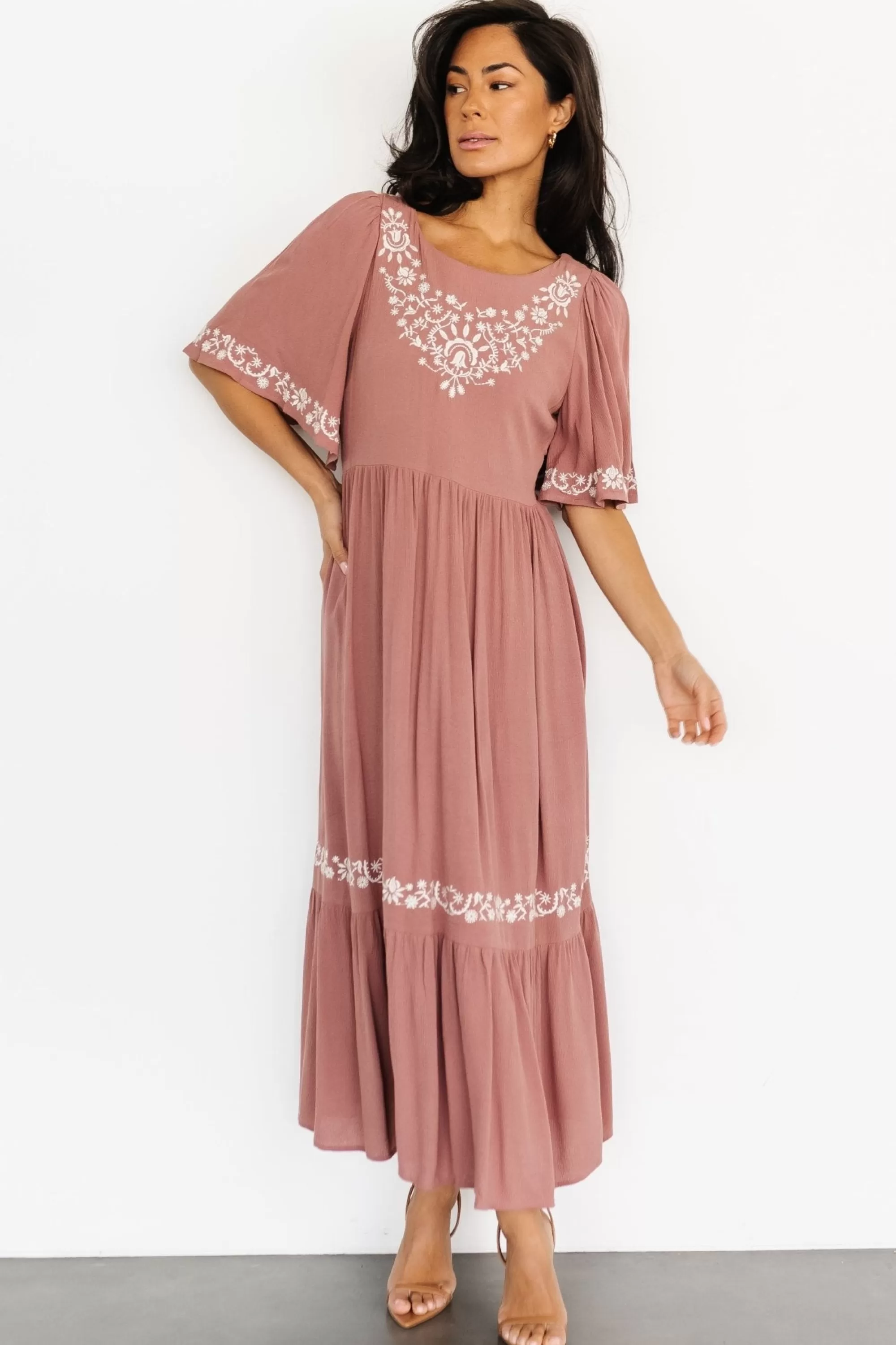 Baltic Born midi dresses | bump friendly | Jocelyn Maxi Dress | Dusty Mauve