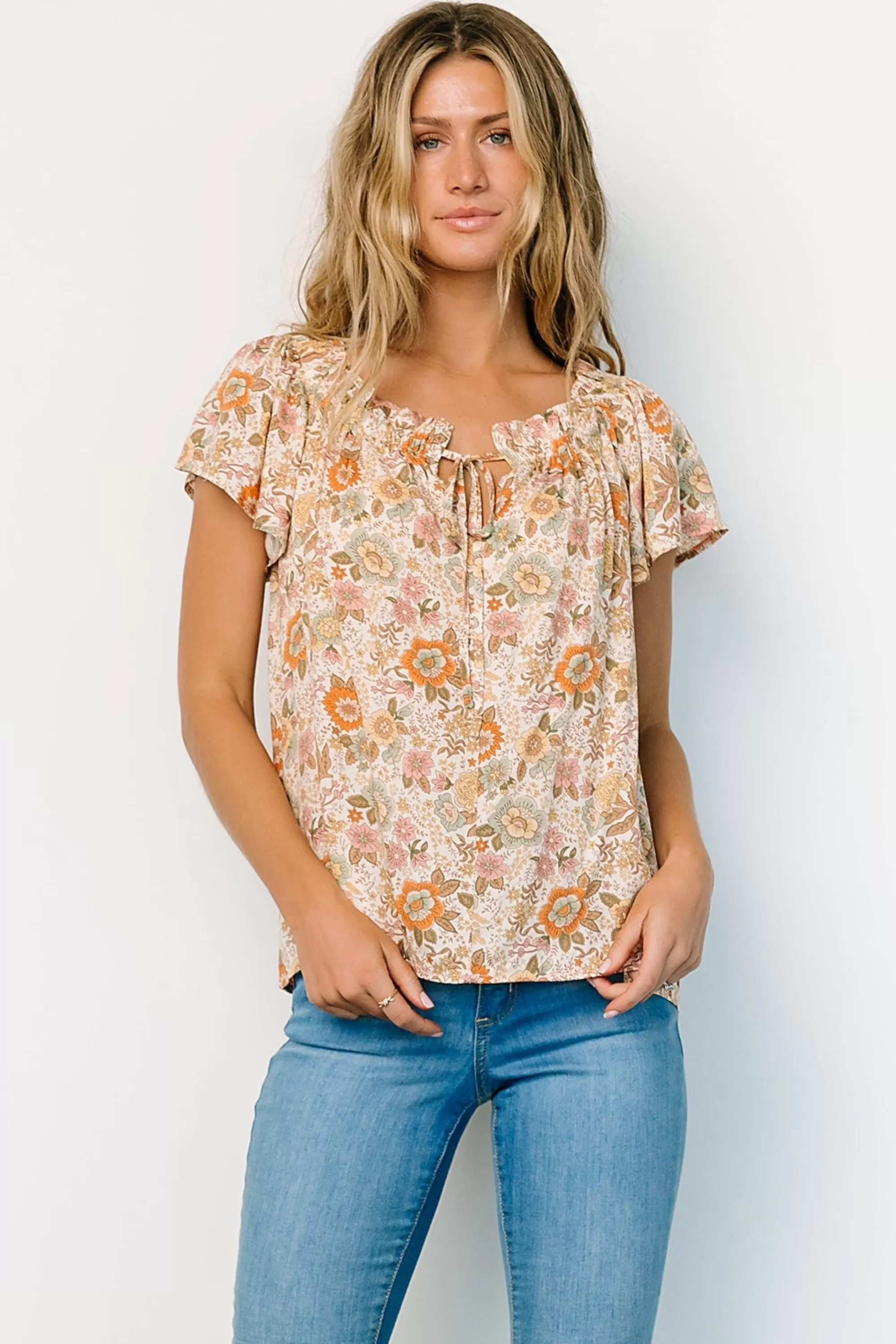 Baltic Born blouses + shirts | Jude Boho Top | Cream Multi