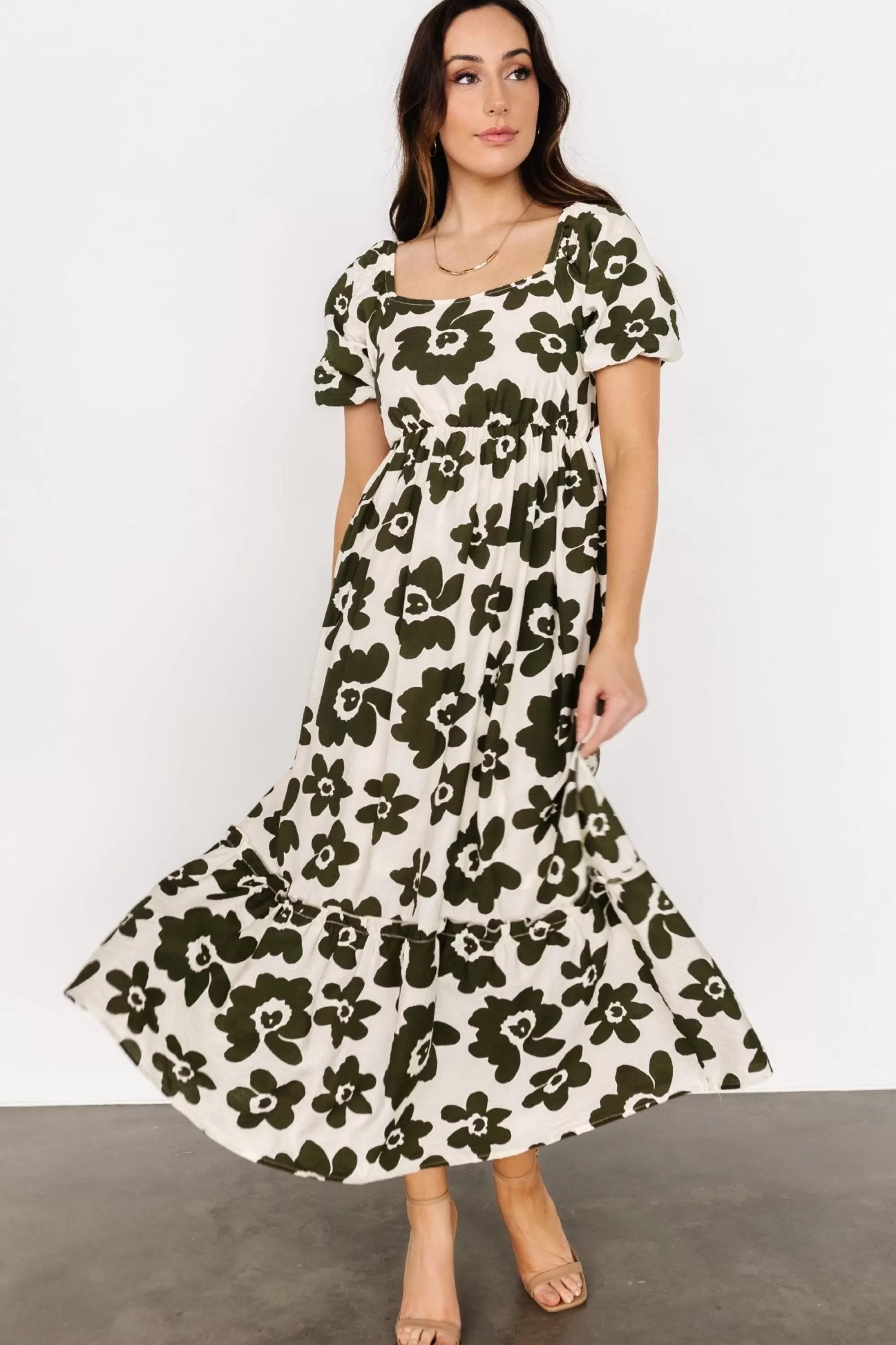 Baltic Born maxi dresses | bump friendly | Kasey Maxi Dress | Olive + Ivory Print