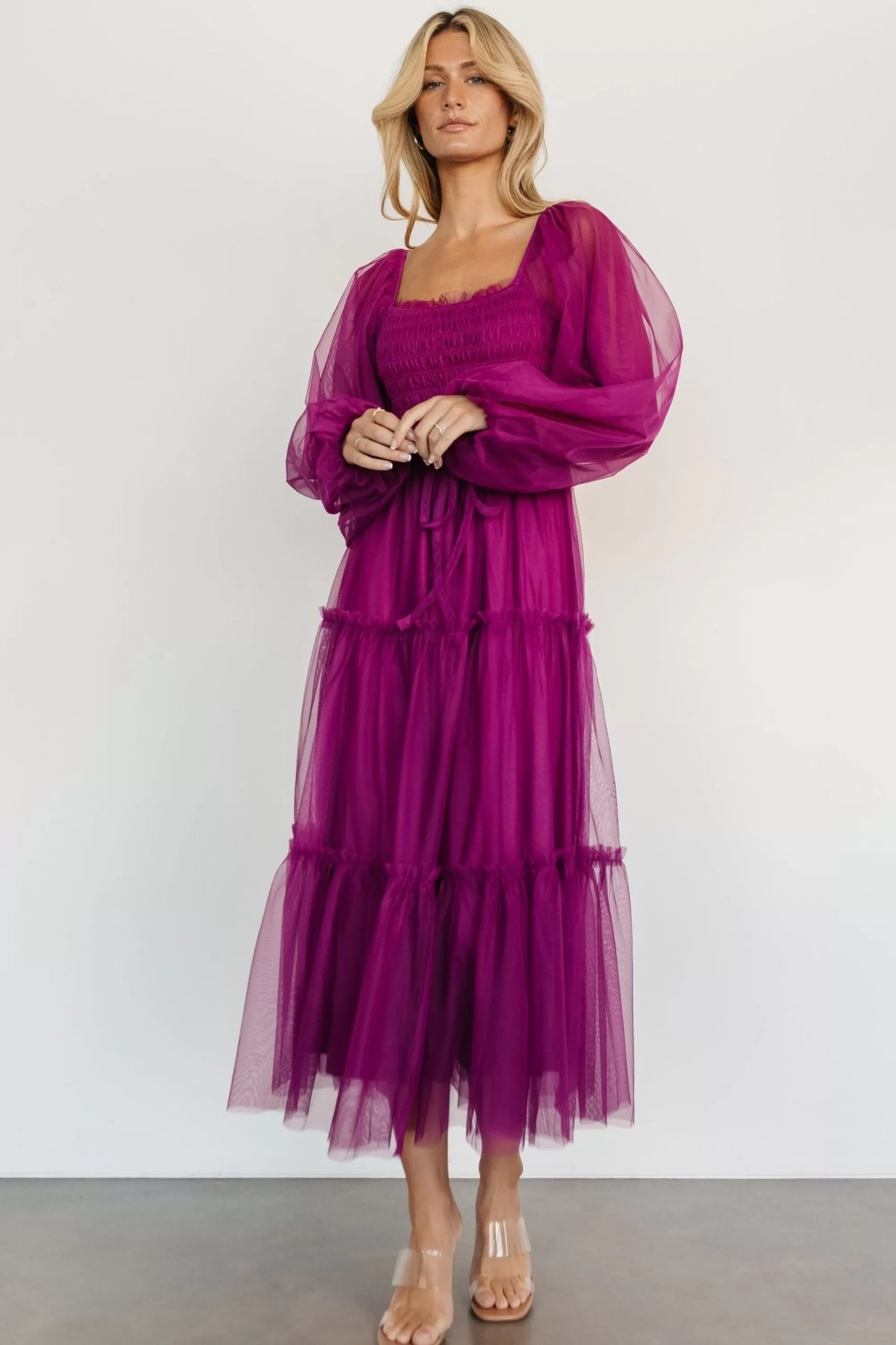 Baltic Born maxi dresses | WEDDING SUITE | Katrina Tulle Maxi Dress | Magenta