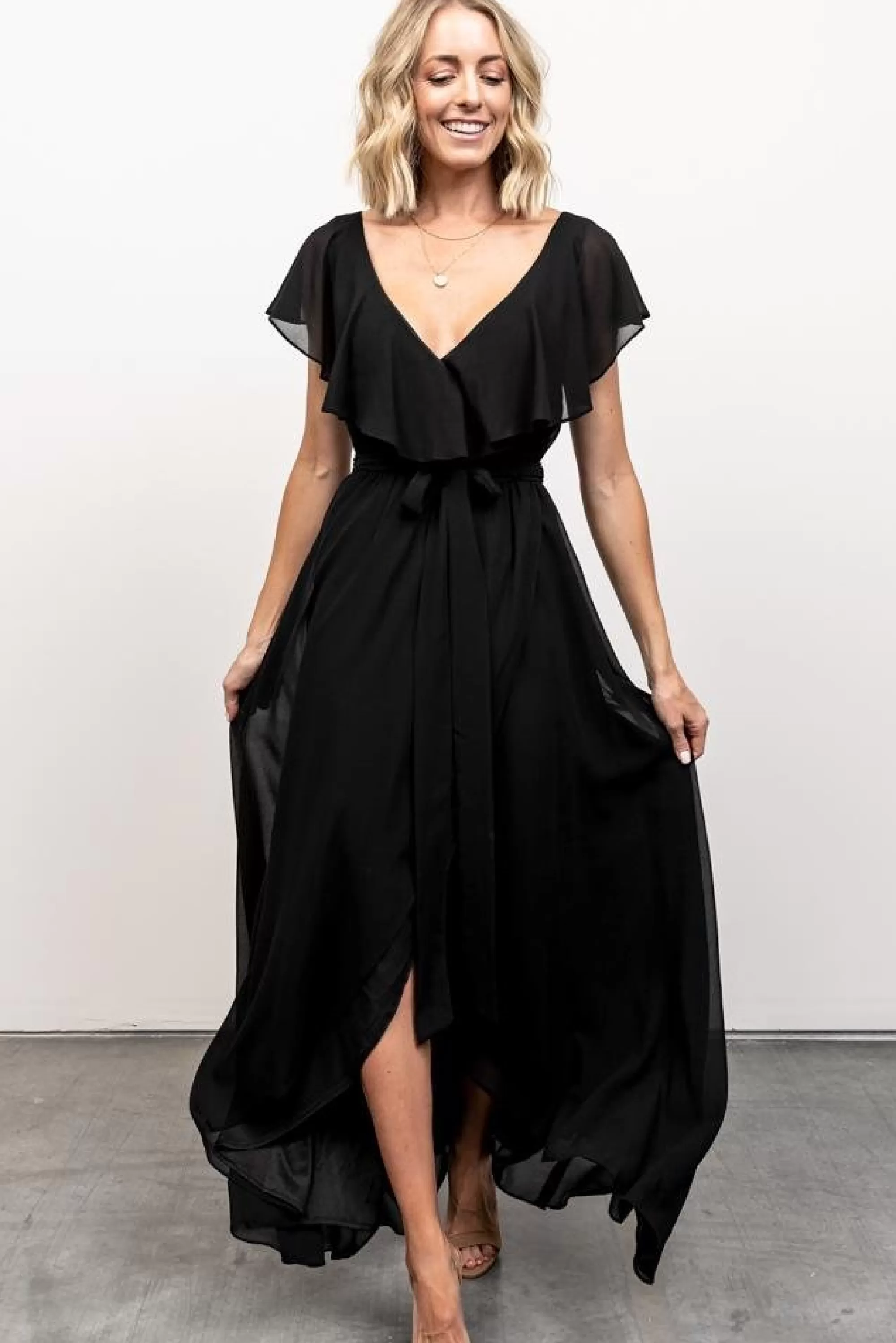 Baltic Born SALE | Katya Ruffle Maxi Dress | Black