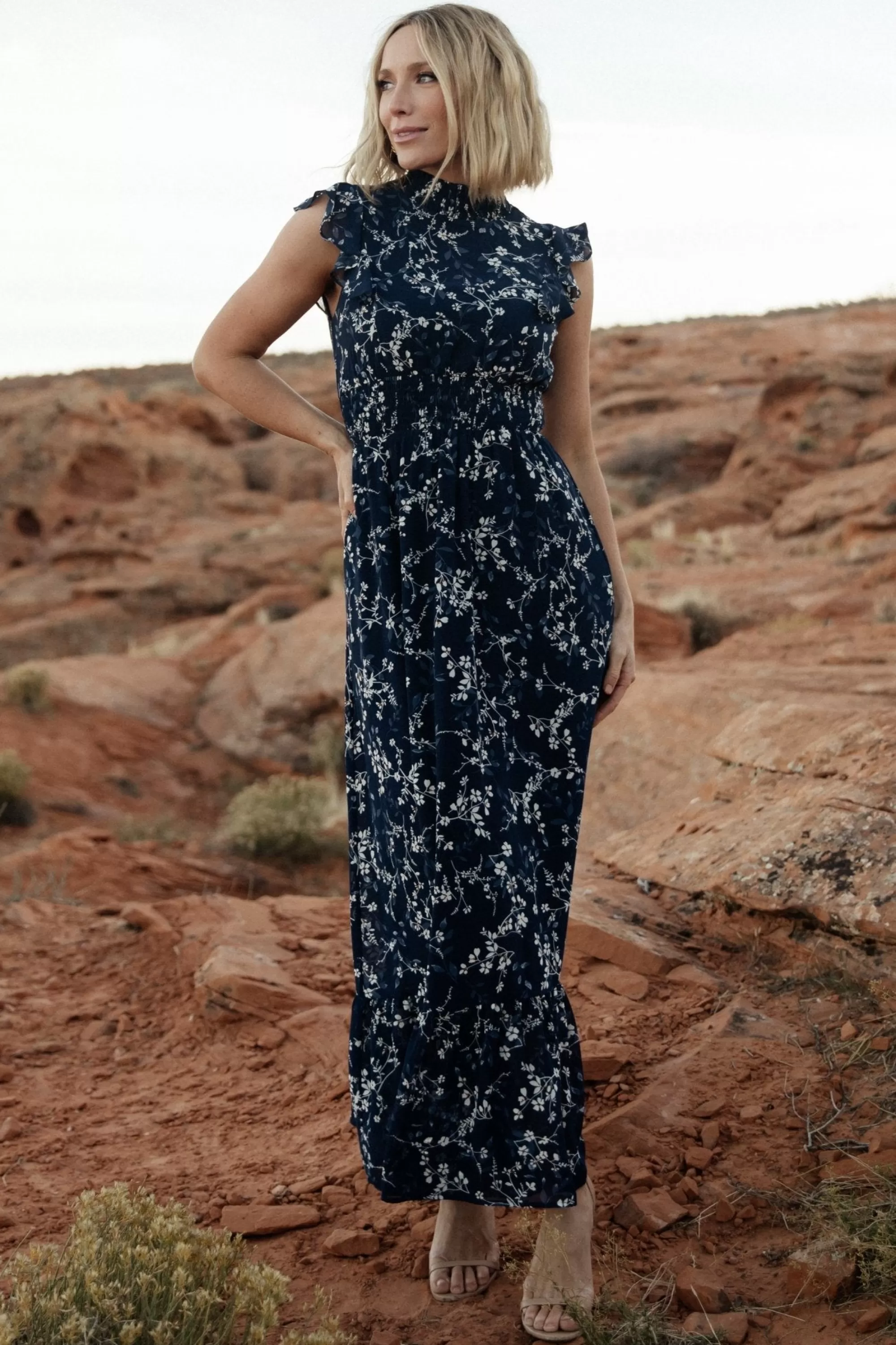 Baltic Born maxi dresses | WEDDING SUITE | Kearny Ruffle Maxi Dress | Blue Floral