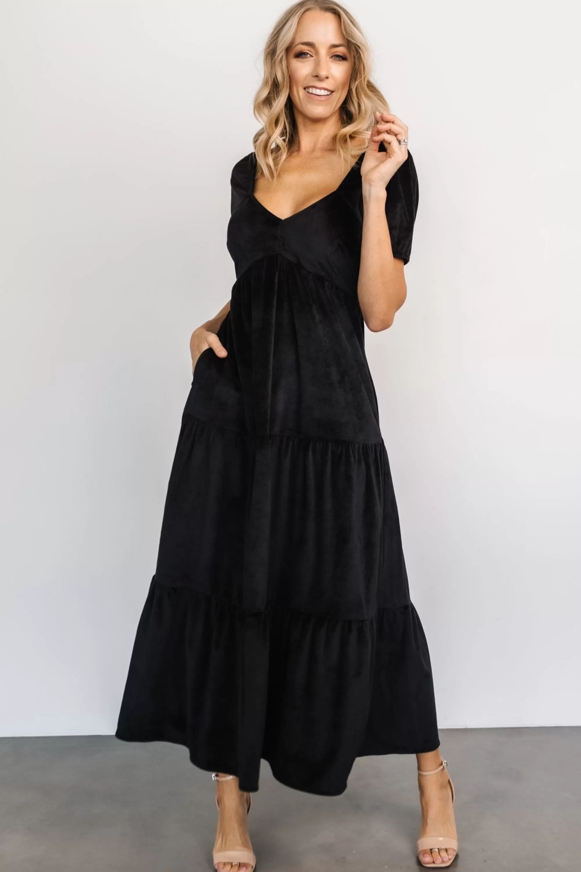 Baltic Born SALE | Kenli Velvet Maxi Dress | Black