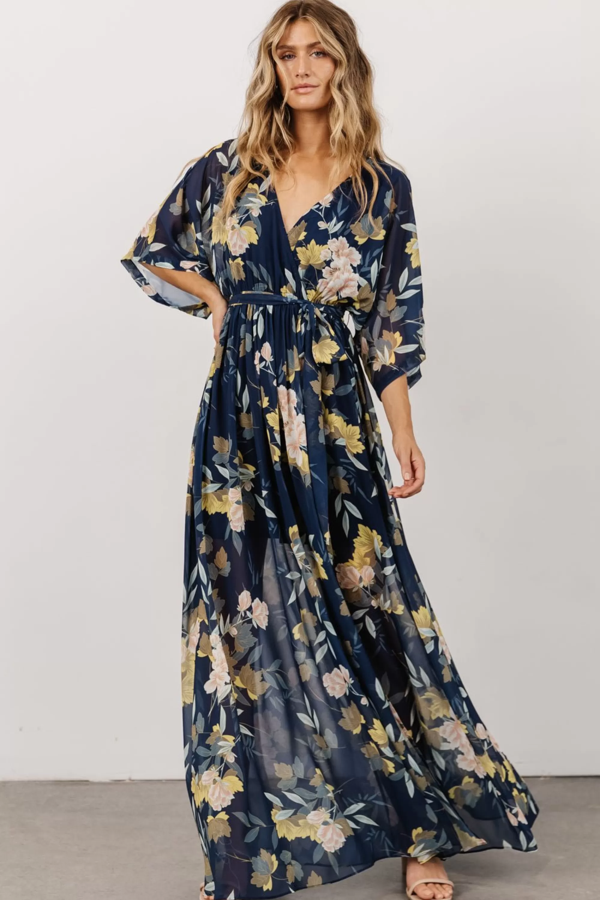 Baltic Born WEDDING SUITE | wedding guest | Kia Kimono Maxi Dress | Navy Floral