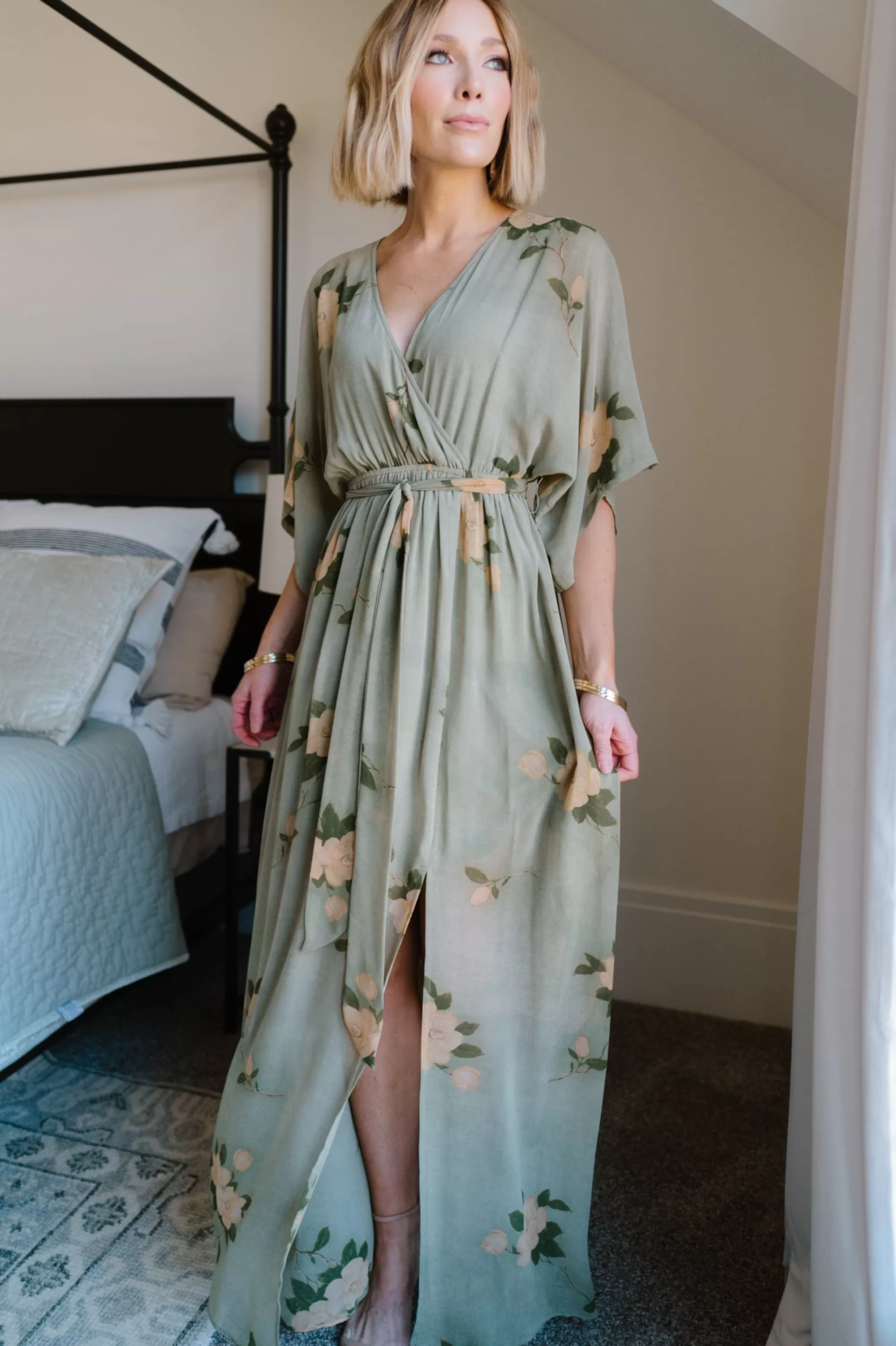 Baltic Born WEDDING SUITE | wedding guest | Kia Kimono Maxi Dress | Olive Floral