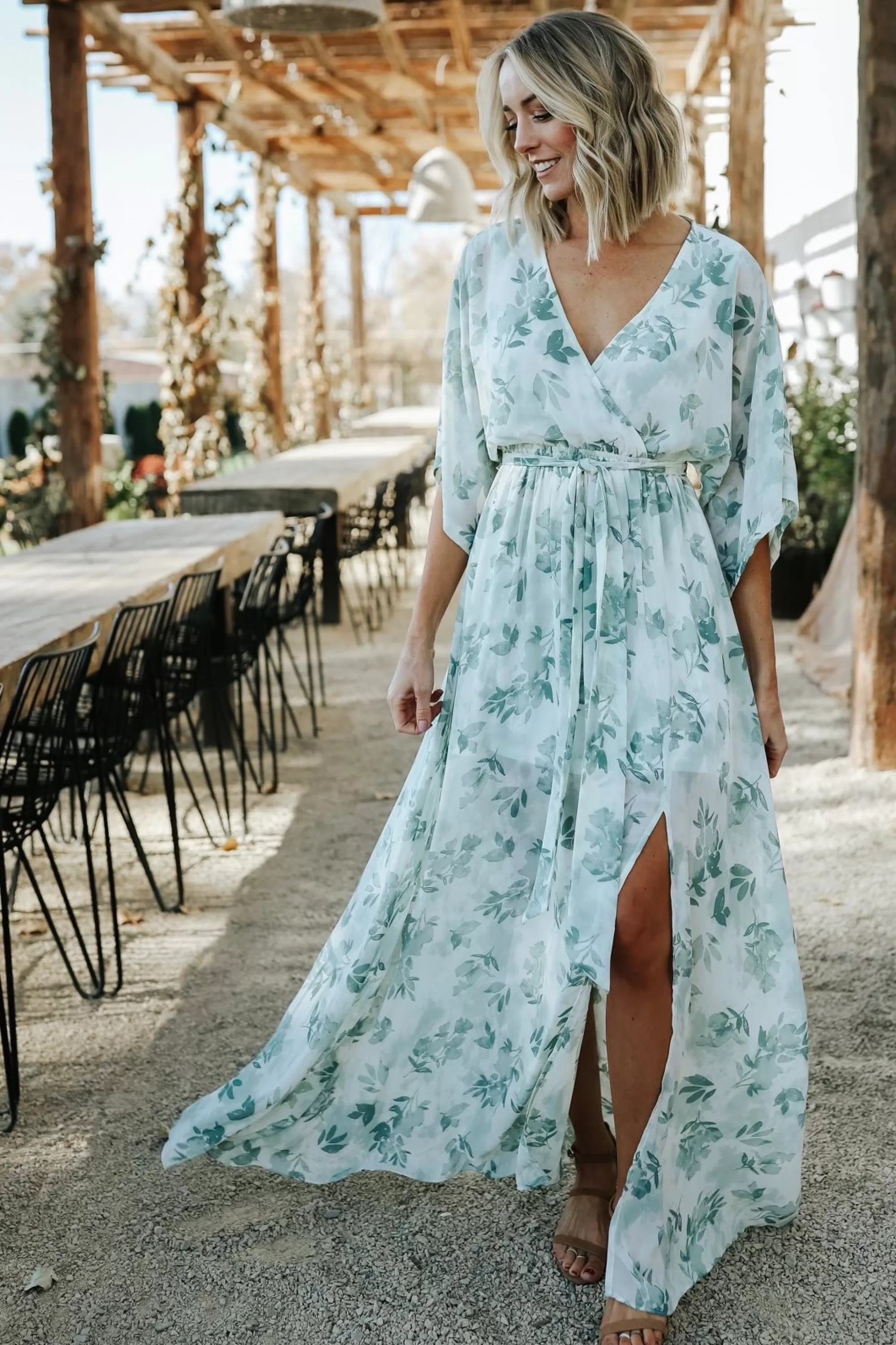 Baltic Born WEDDING SUITE | wedding guest | Kia Kimono Maxi Dress | Sage Floral