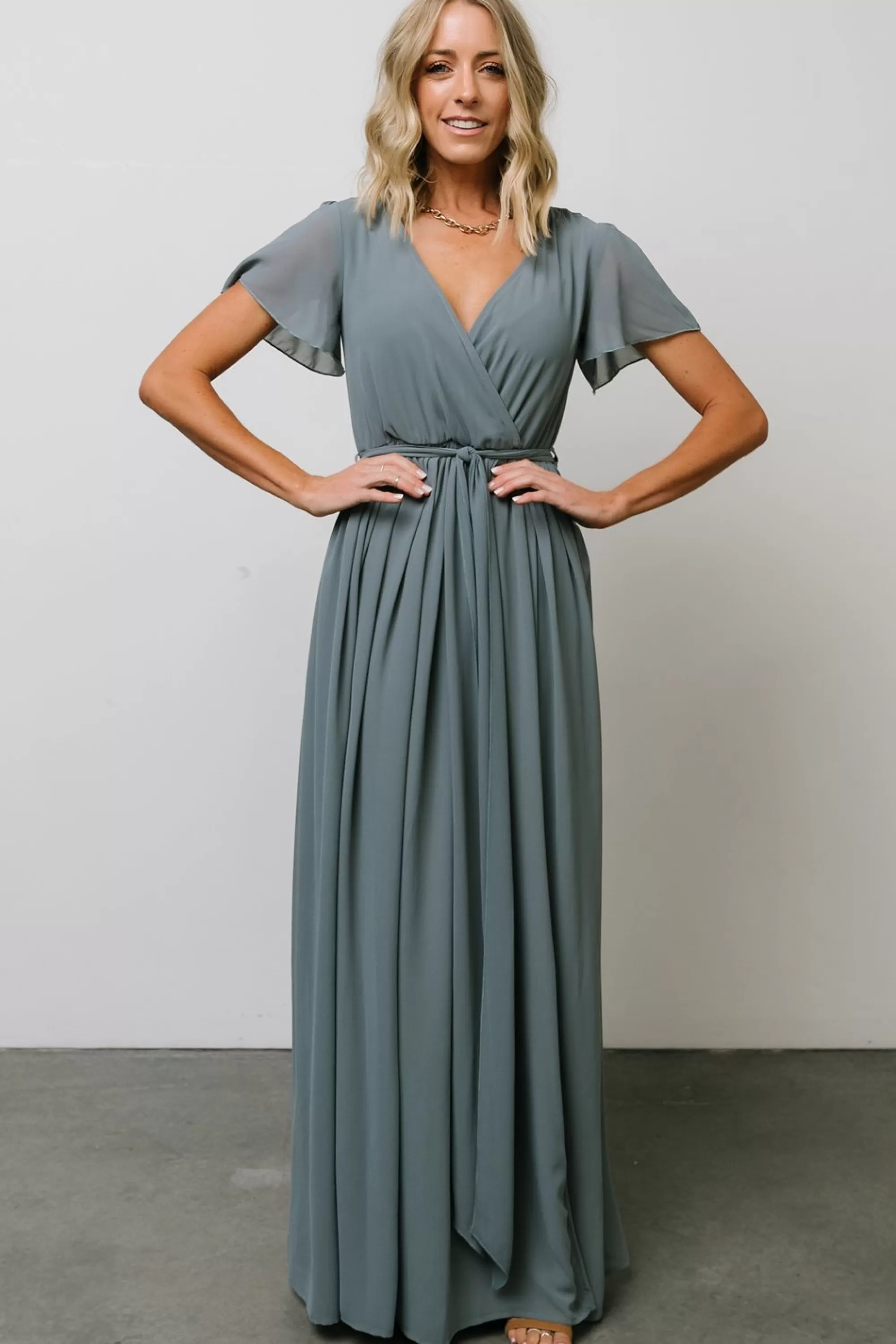 Baltic Born SALE | Kristina Maxi Dress | Dusty Blue