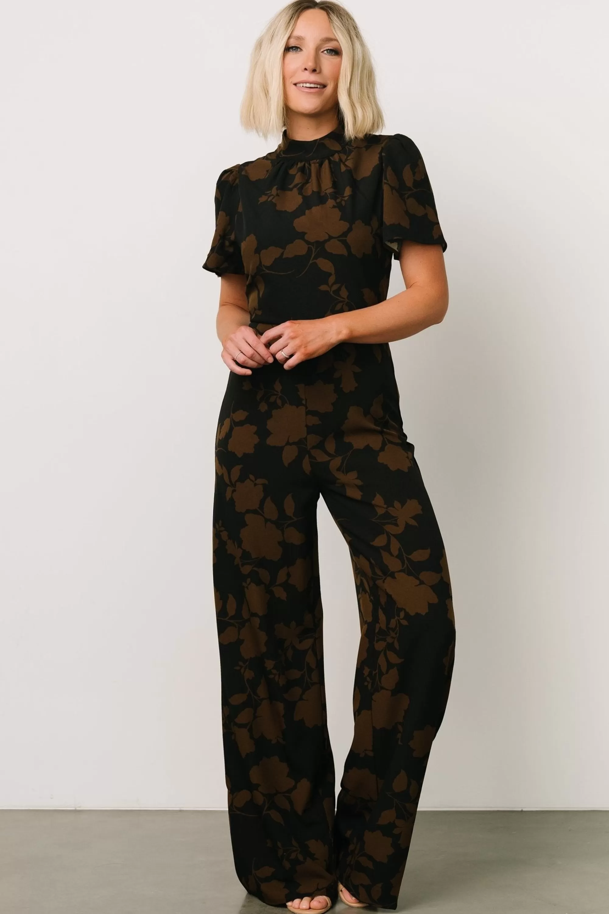 Baltic Born COMING SOON | Langham Mock Neck Jumpsuit | Espresso Print