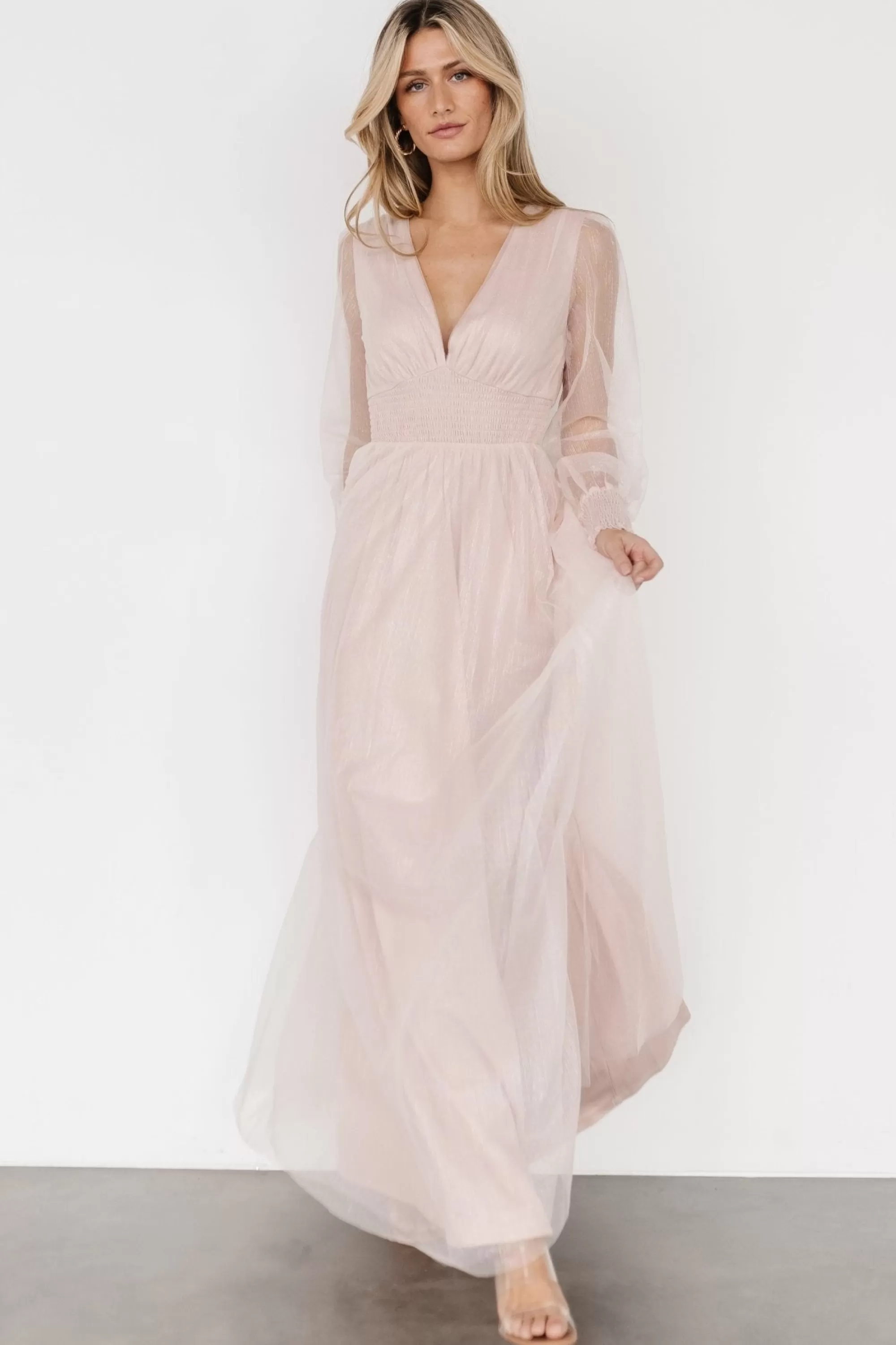 Baltic Born DRESSES | maxi dresses | Layla Tulle Maxi Dress | Shimmer Pink