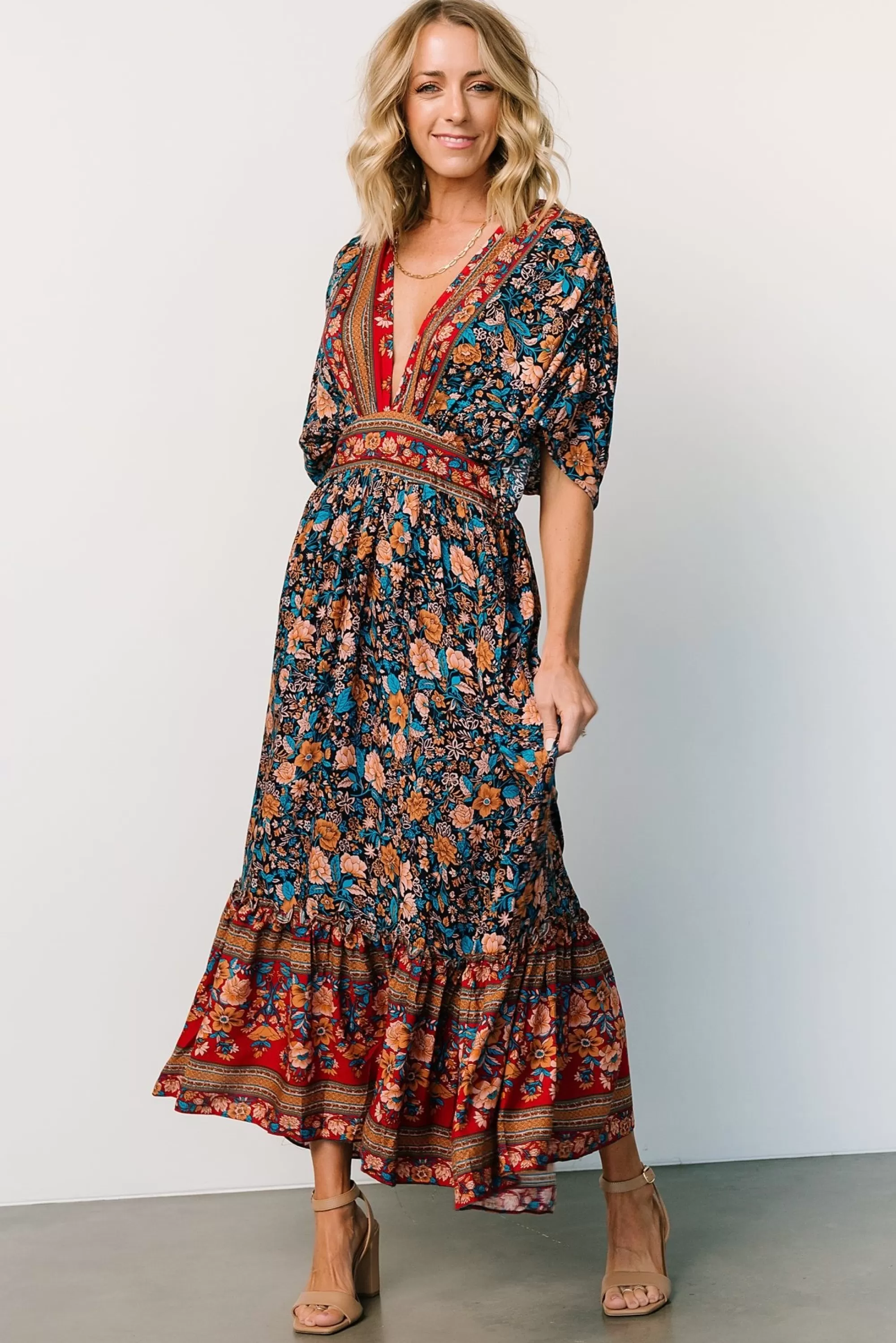 Baltic Born midi dresses | Leeanne Midi Dress | Navy Multi Floral