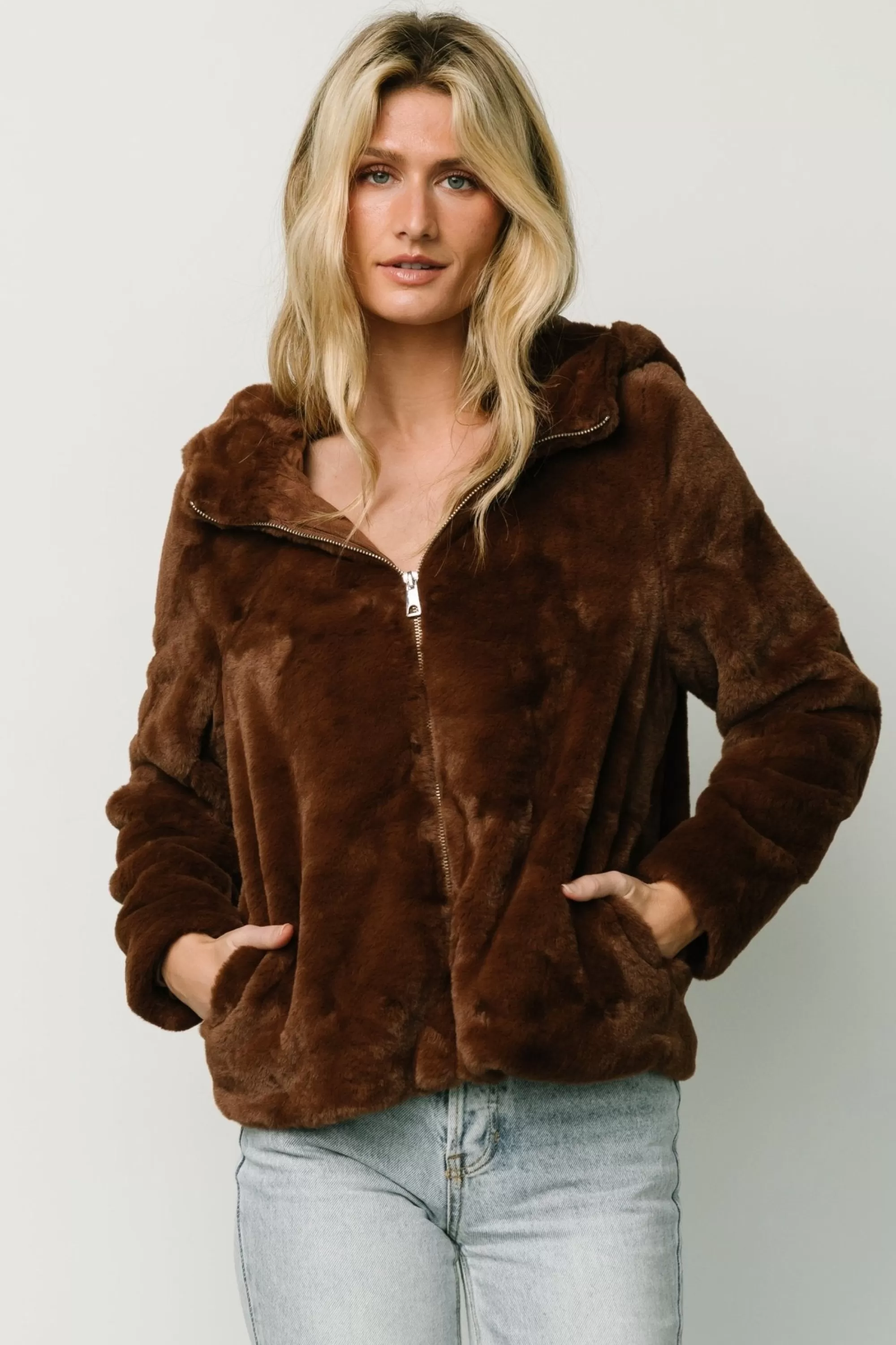 Baltic Born outerwear | Leeds Faux Fur Jacket | Brown