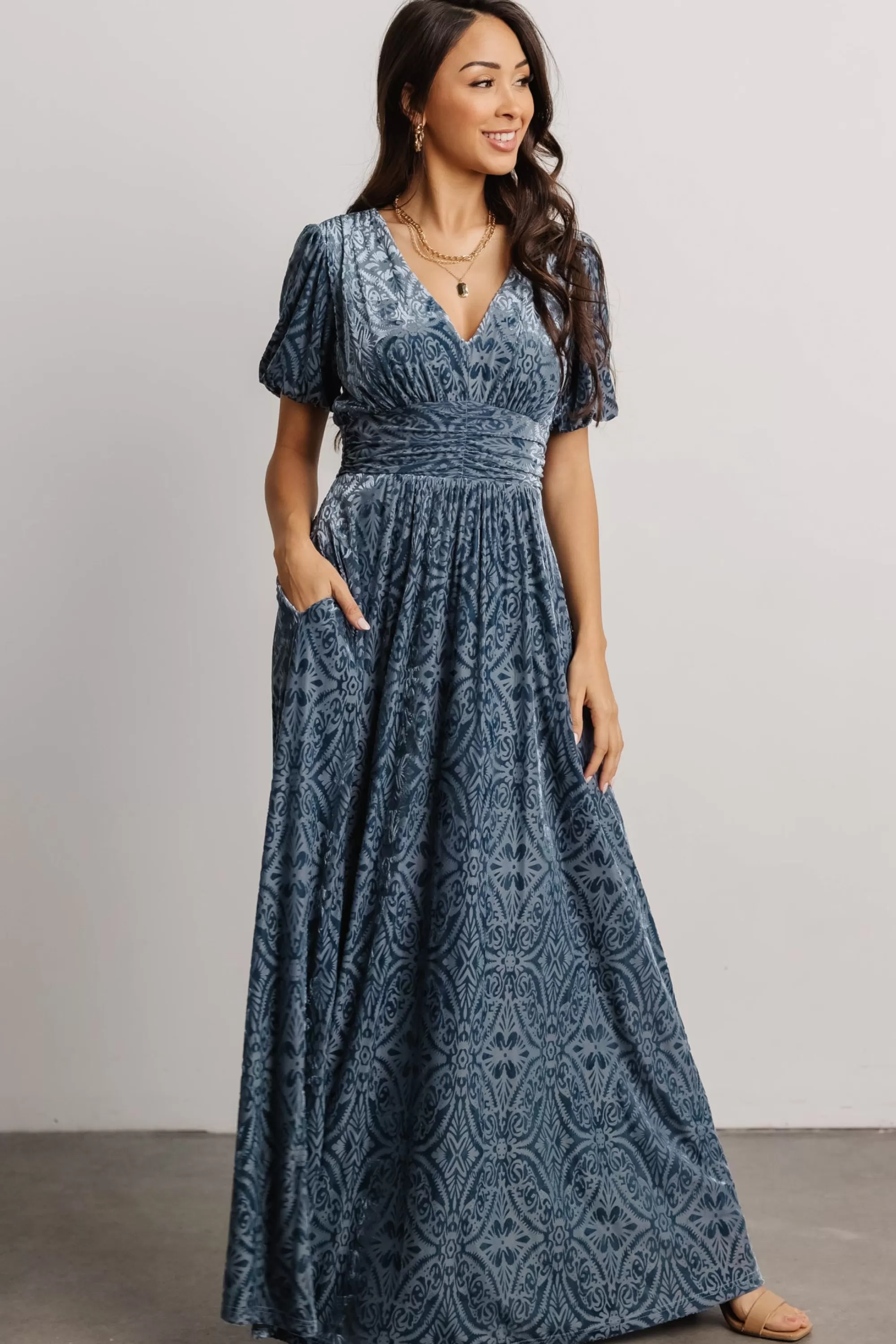 Baltic Born maxi dresses | EXTENDED SIZING | Leslie Velvet Maxi Dress | Blue