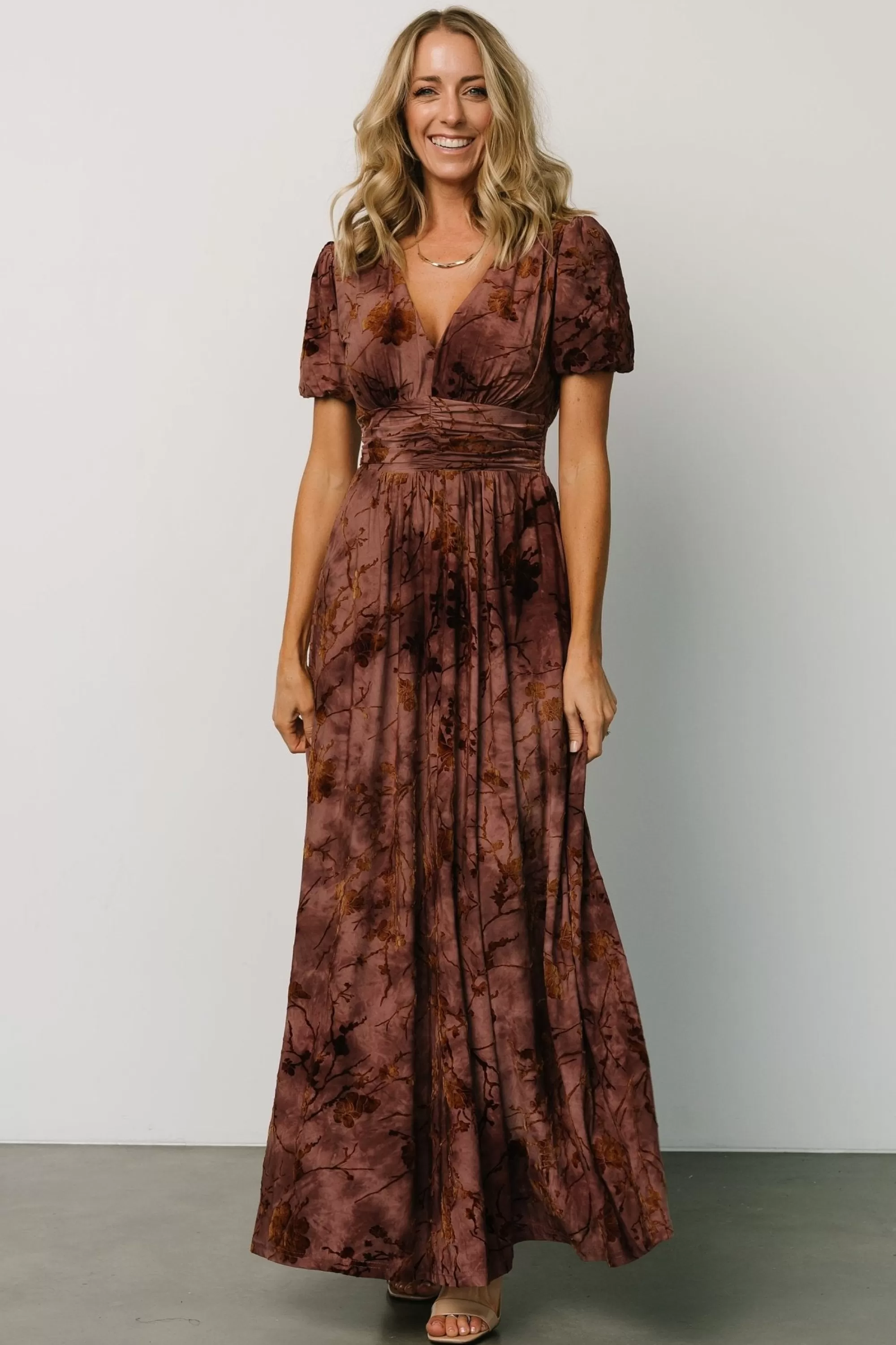 Baltic Born maxi dresses | EXTENDED SIZING | Leslie Velvet Maxi Dress | Dusty Clove