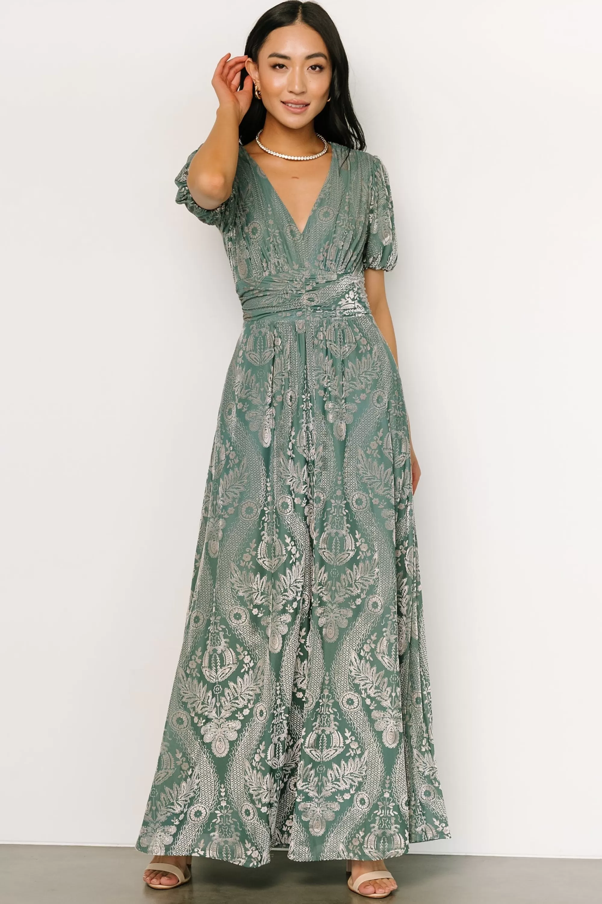 Baltic Born maxi dresses | EXTENDED SIZING | Leslie Velvet Maxi Dress | Sage + Silver