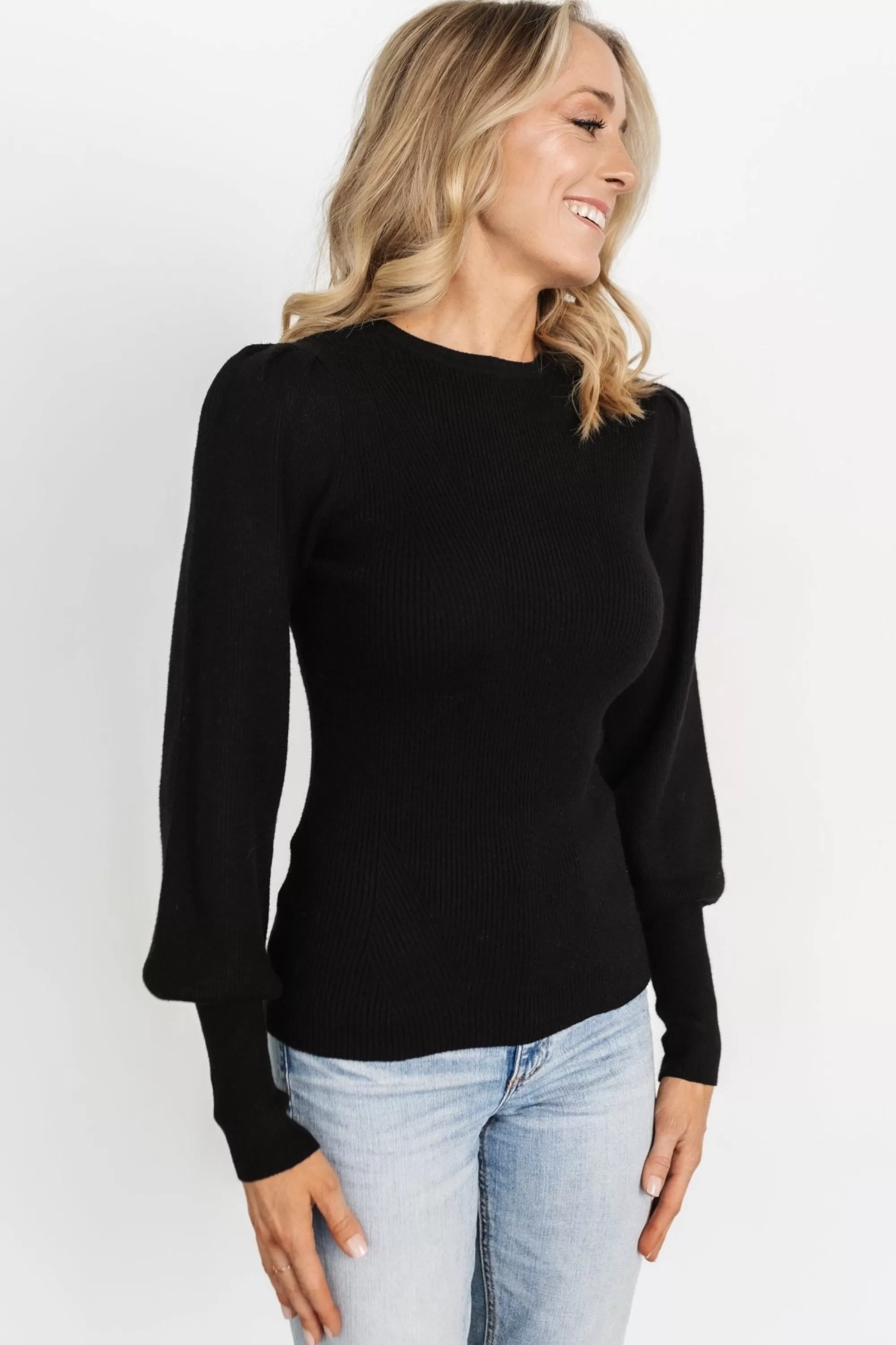 Baltic Born sweaters | Lilou Rib Knit Sweater | Black