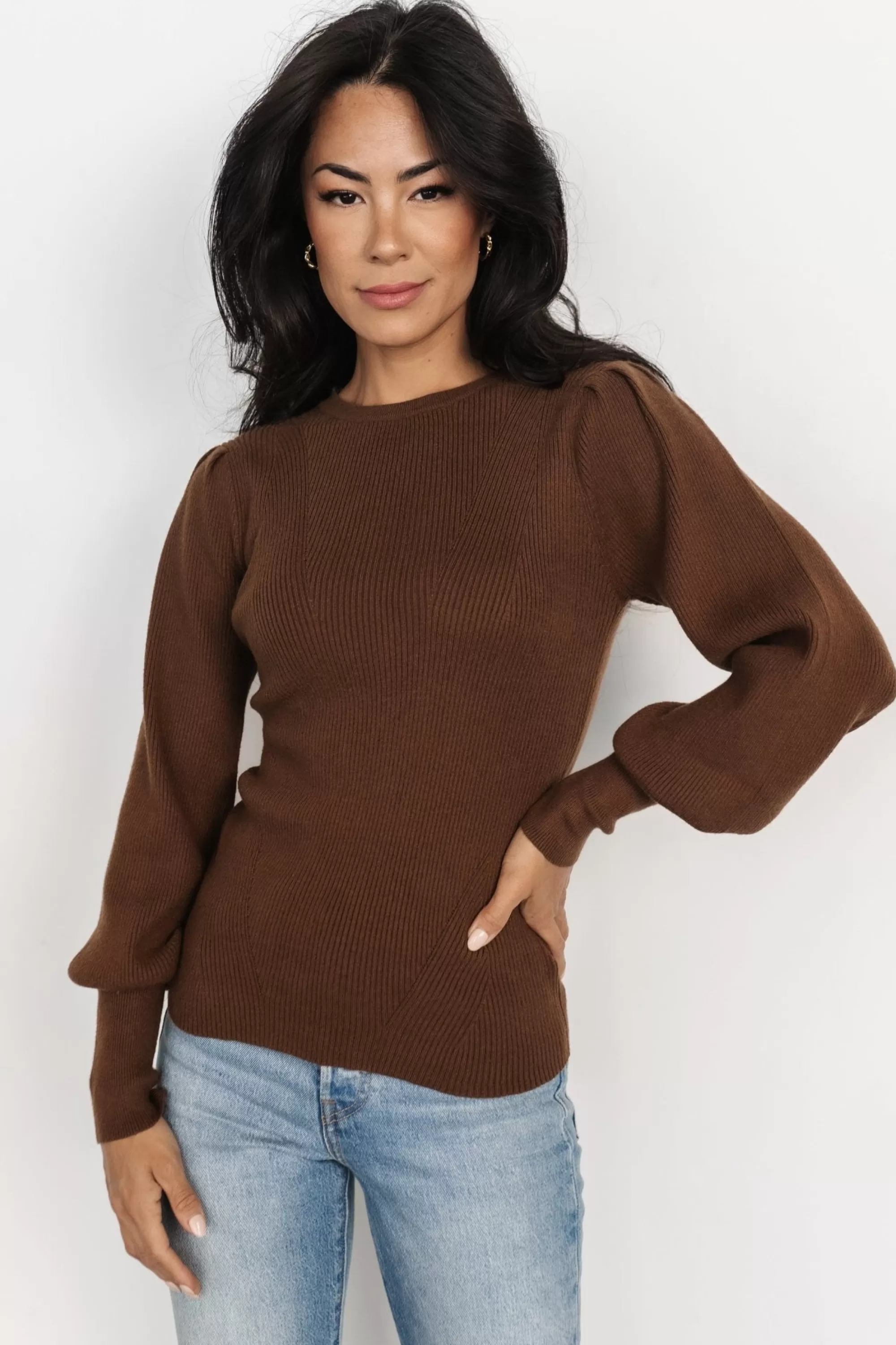 Baltic Born sweaters | Lilou Rib Knit Sweater | Brown