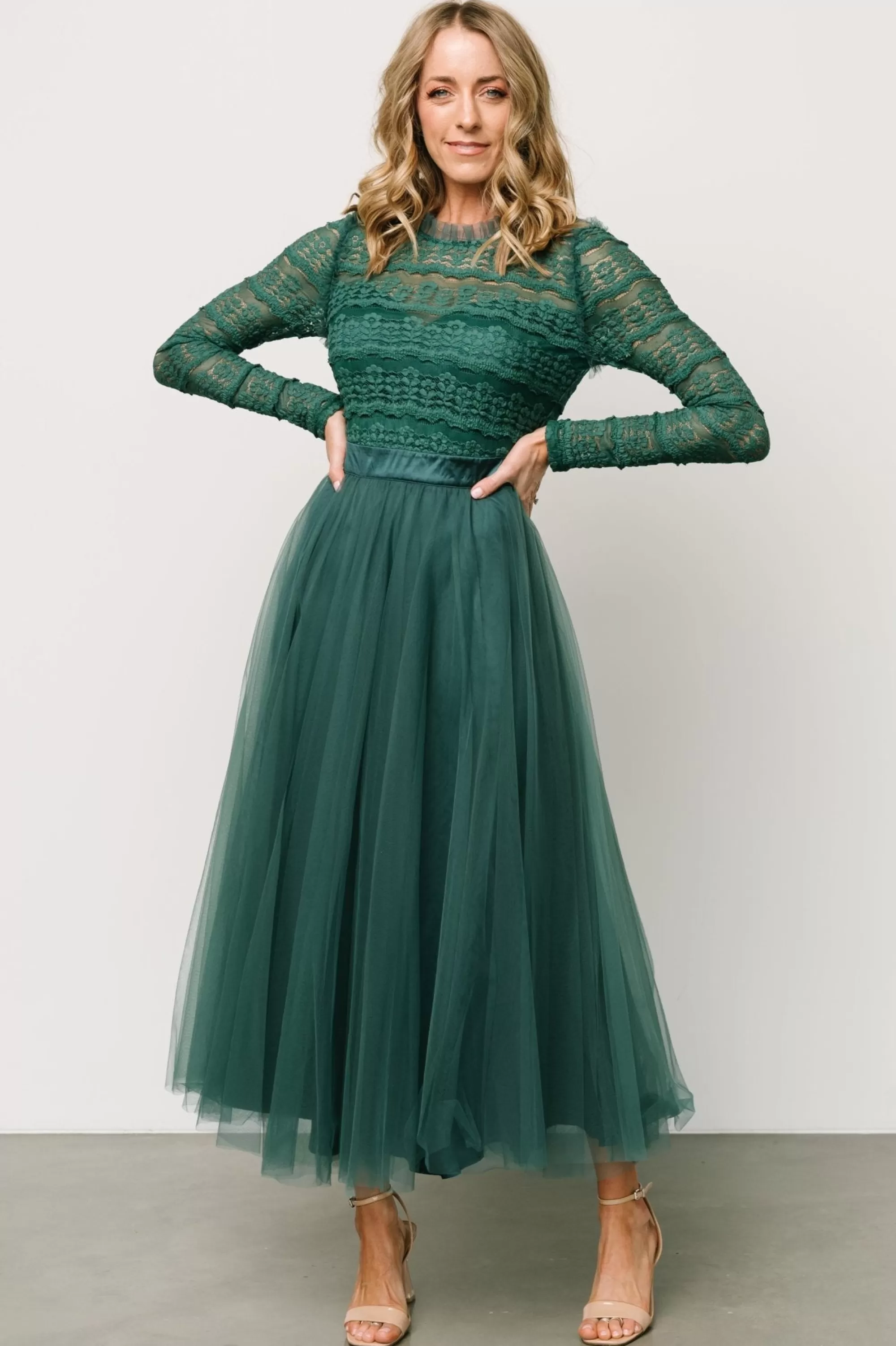 Baltic Born DRESSES | midi dresses | Lonnie Tulle Dress | Emerald