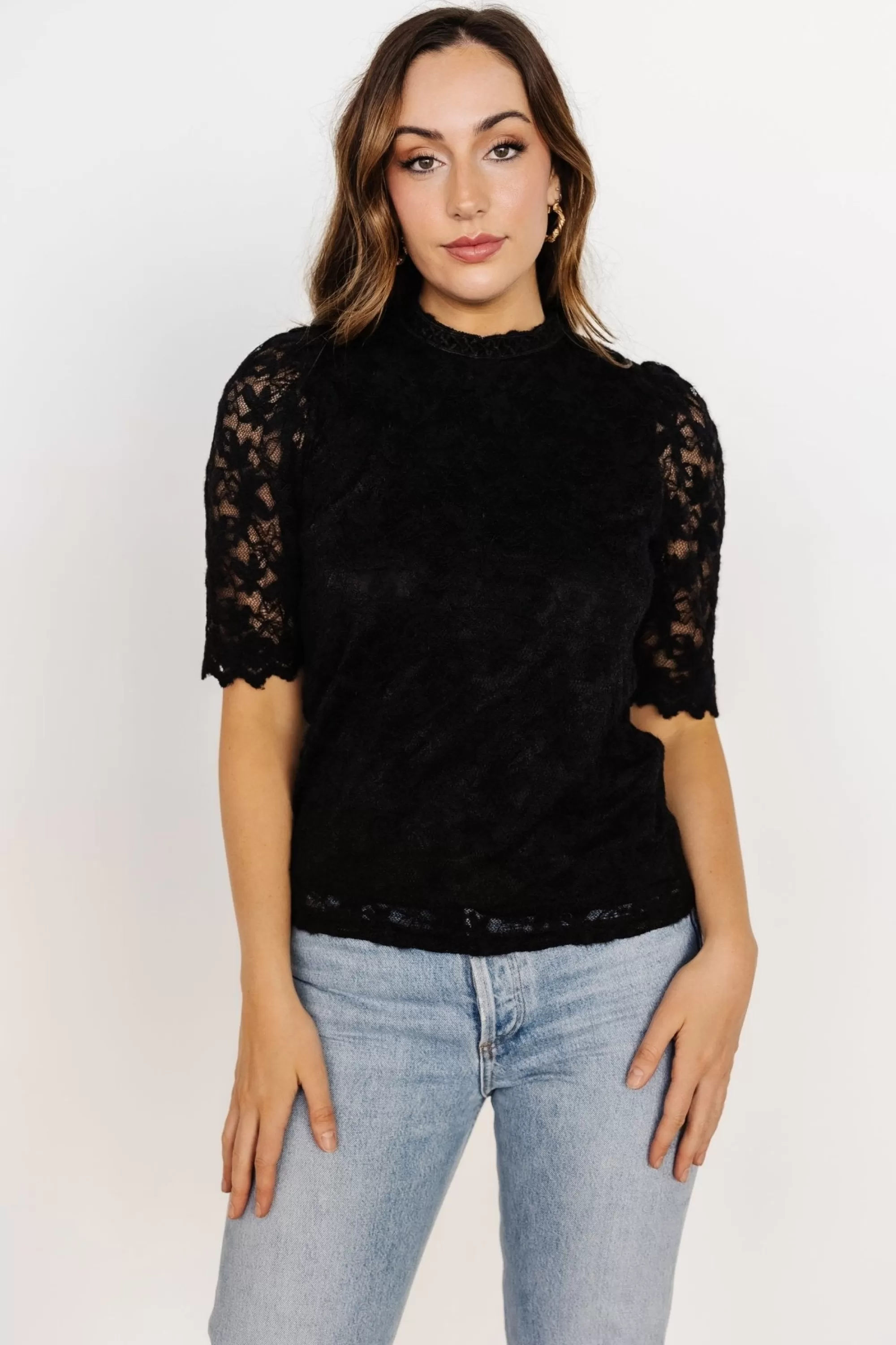 Baltic Born blouses + shirts | Lottie Lace Top | Black