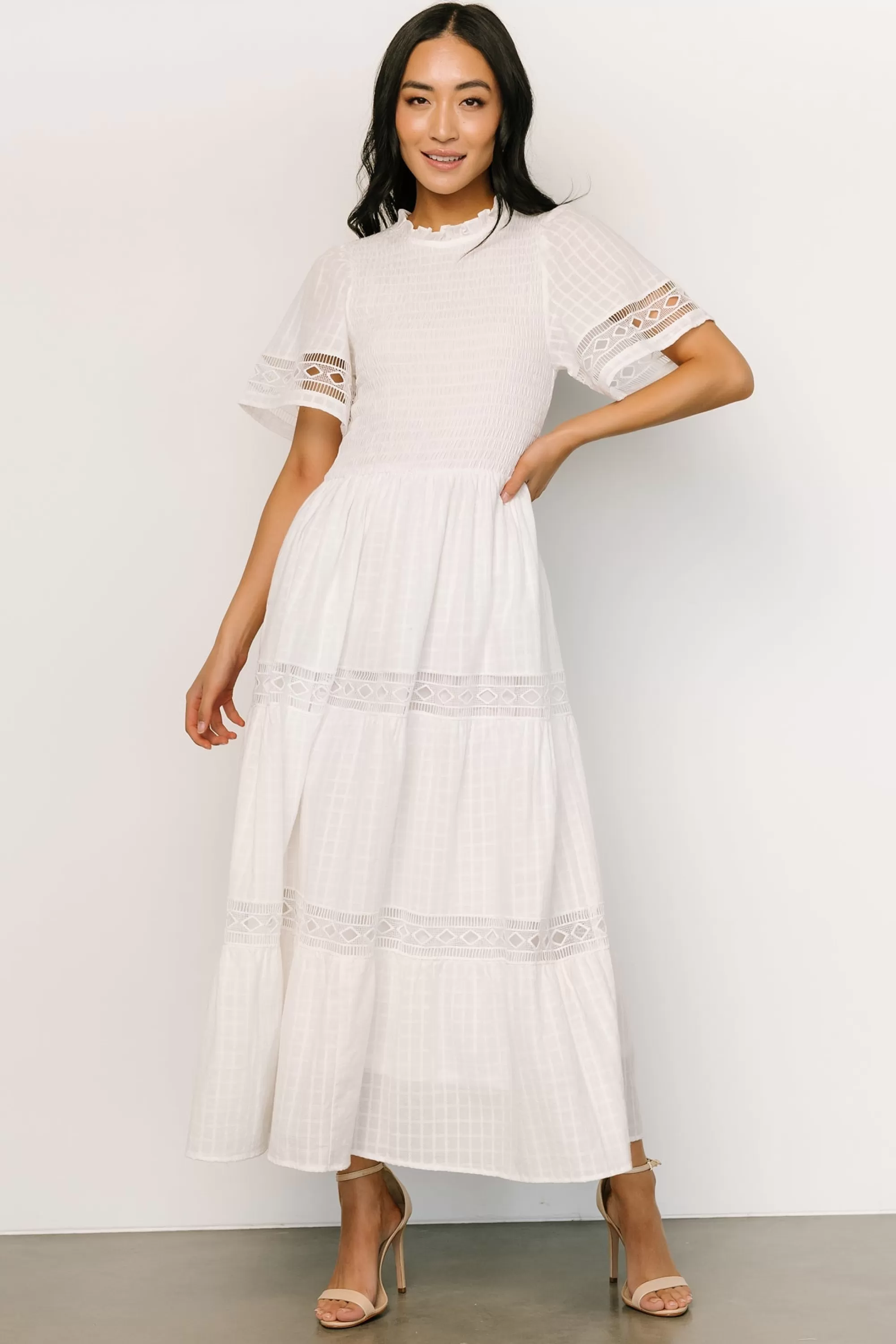 Baltic Born maxi dresses | WINTER ESSENTIALS | Loveland Geo Lace Maxi Dress | Off White